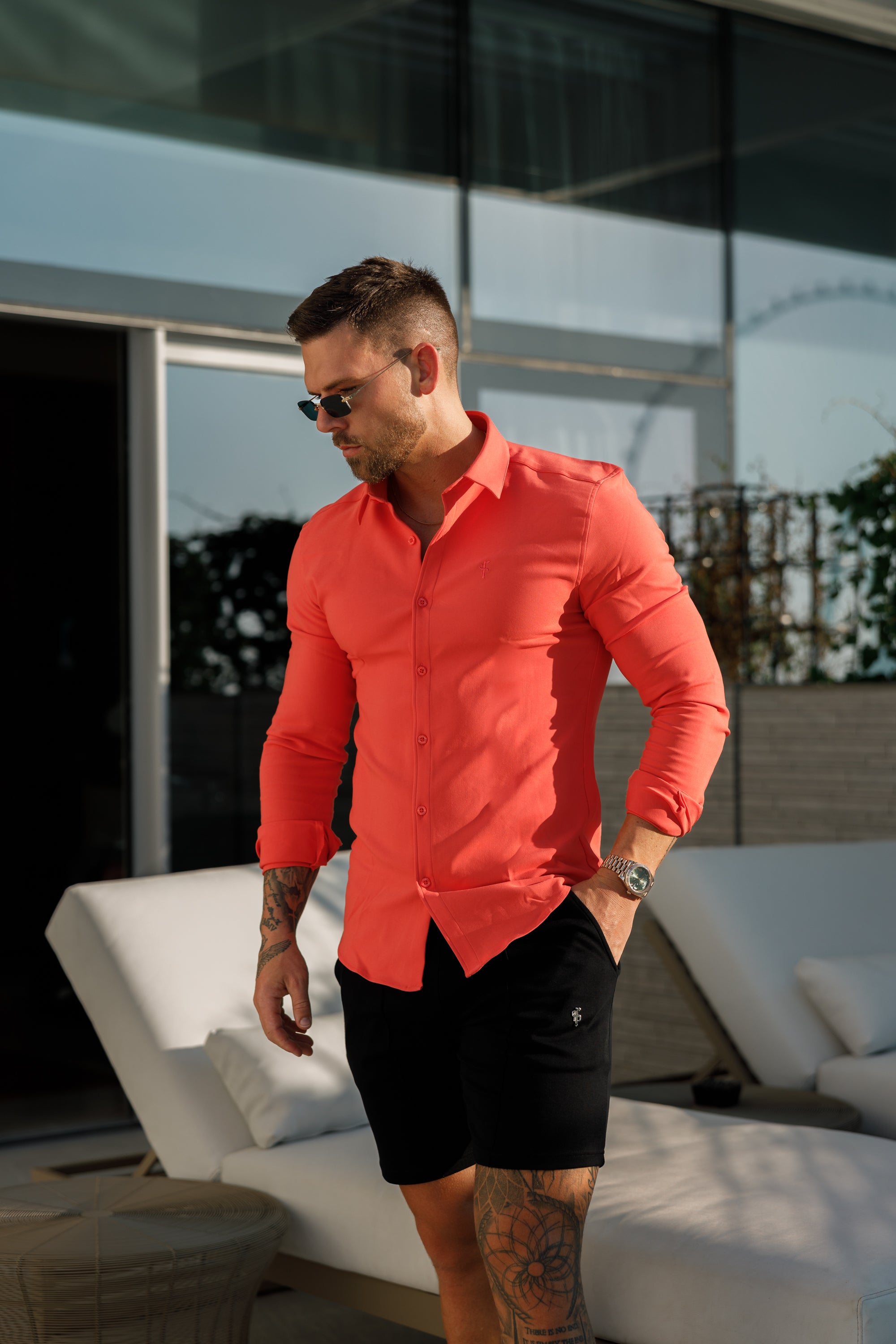 Super Slim Scuba Coral Long Sleeve Stretch - FS1031