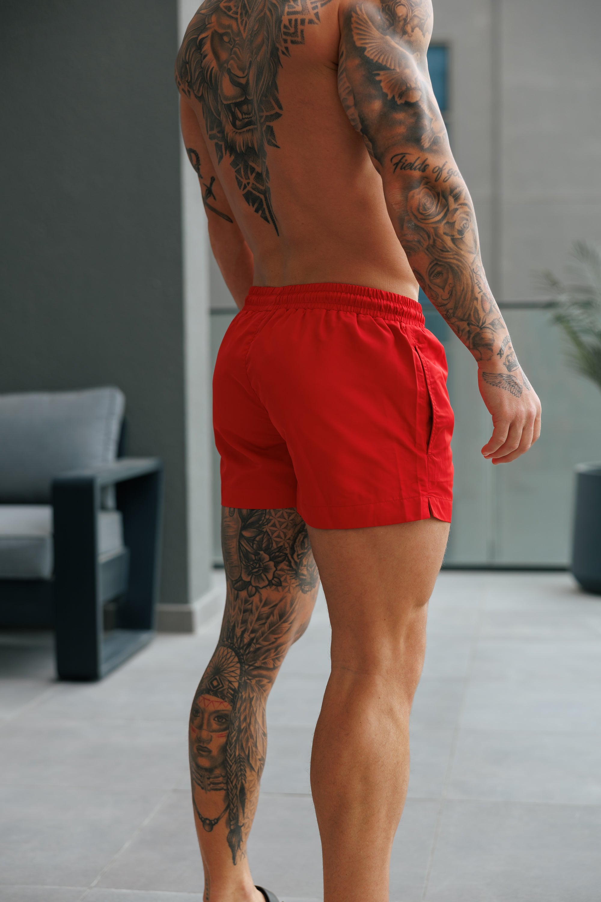 Red / Silver Swim Shorts - FSH1319