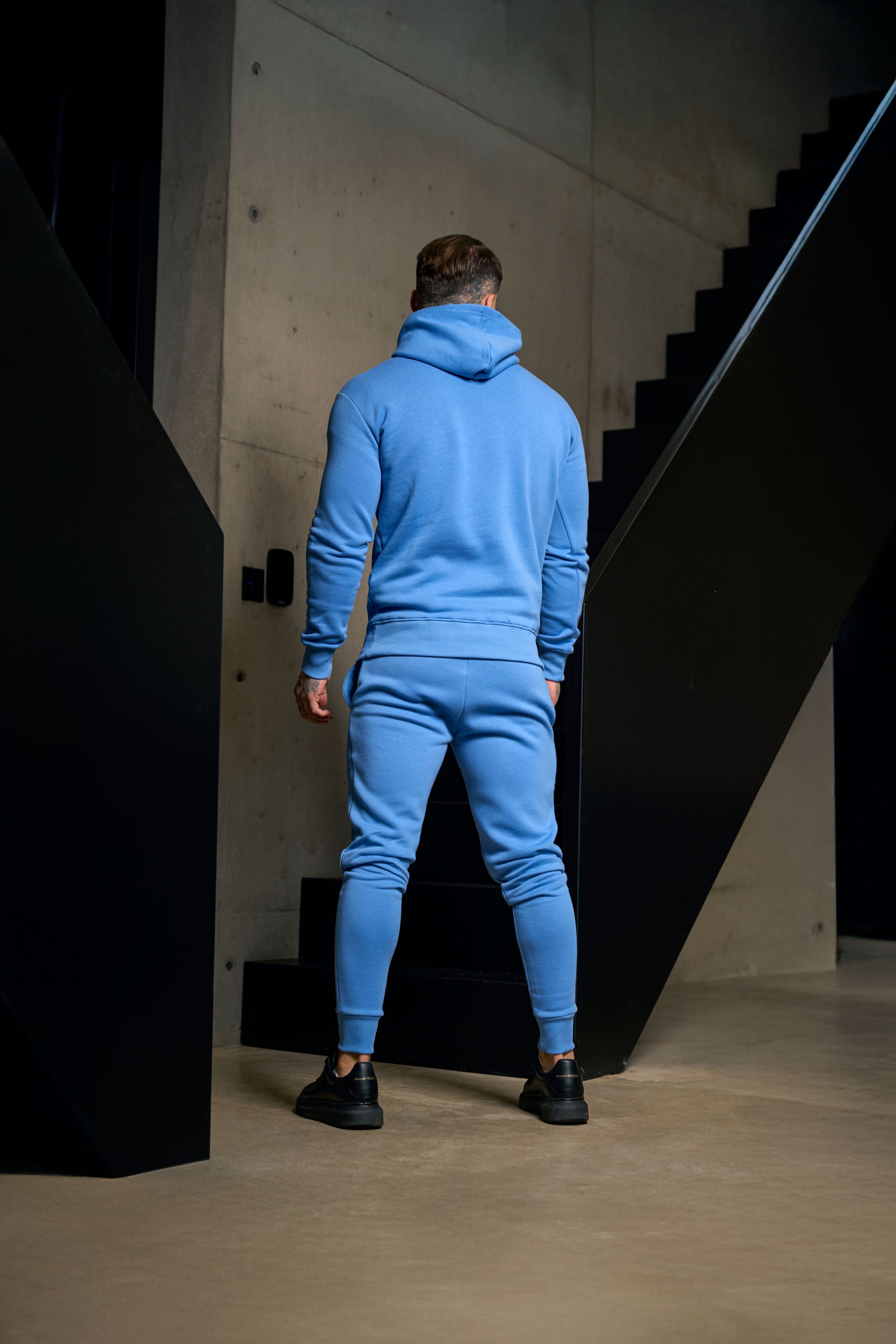 Plain Blue Hoodie With FS Branding - FSH1194