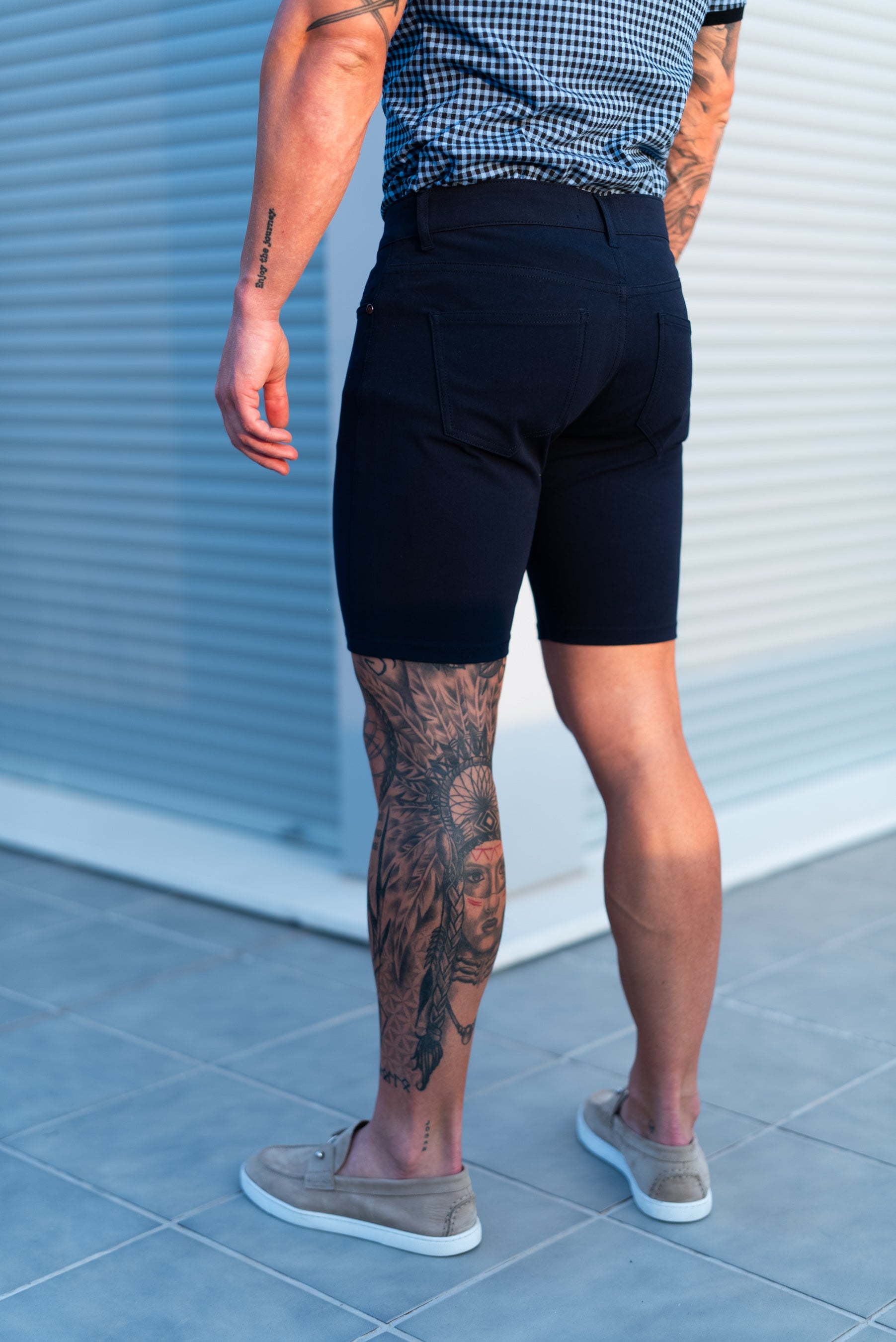 Ultra Stretch Navy Denim Shorts - FSJS004