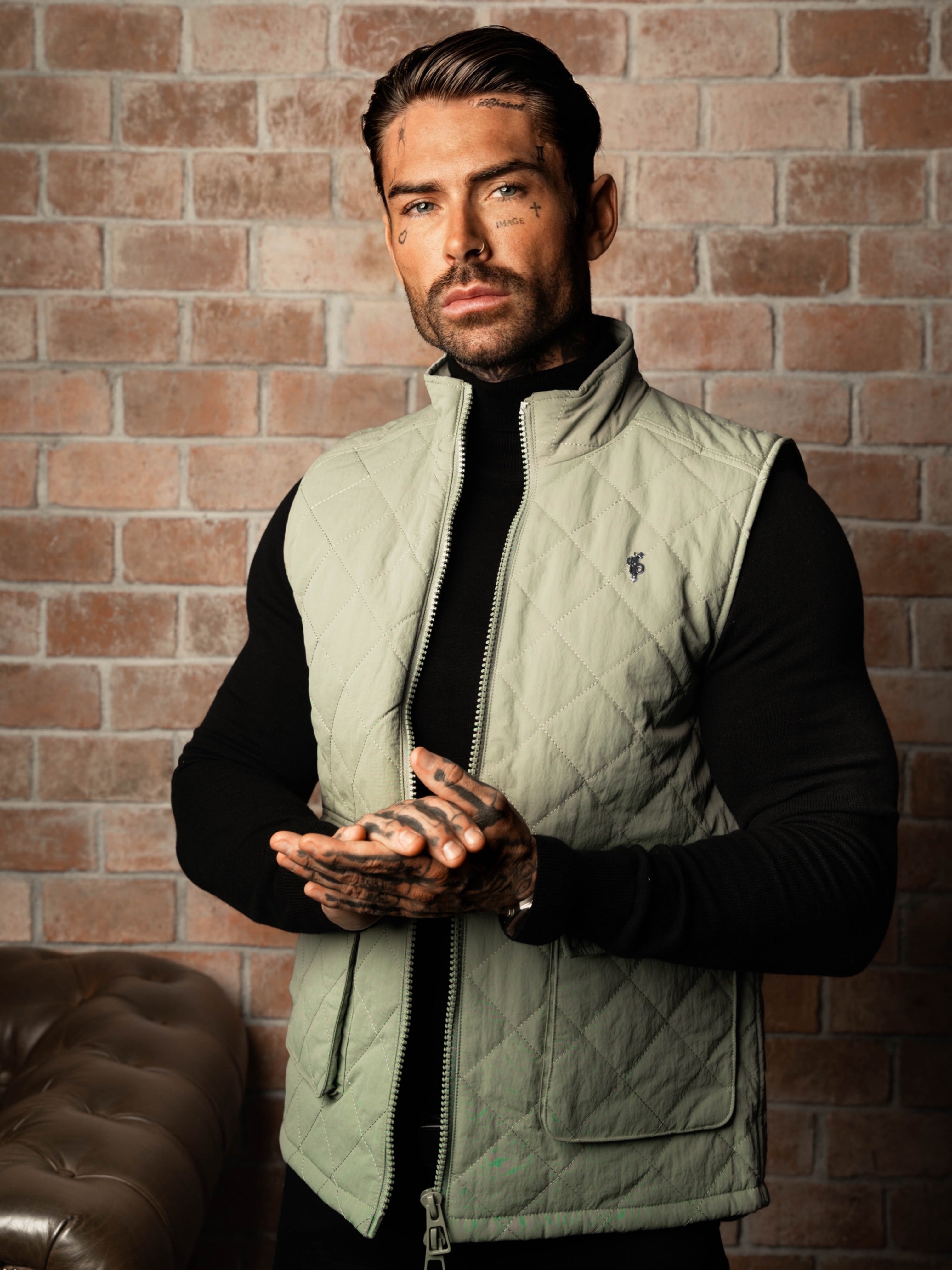 Sage Padded Gilet With Front Pockets - FSN210