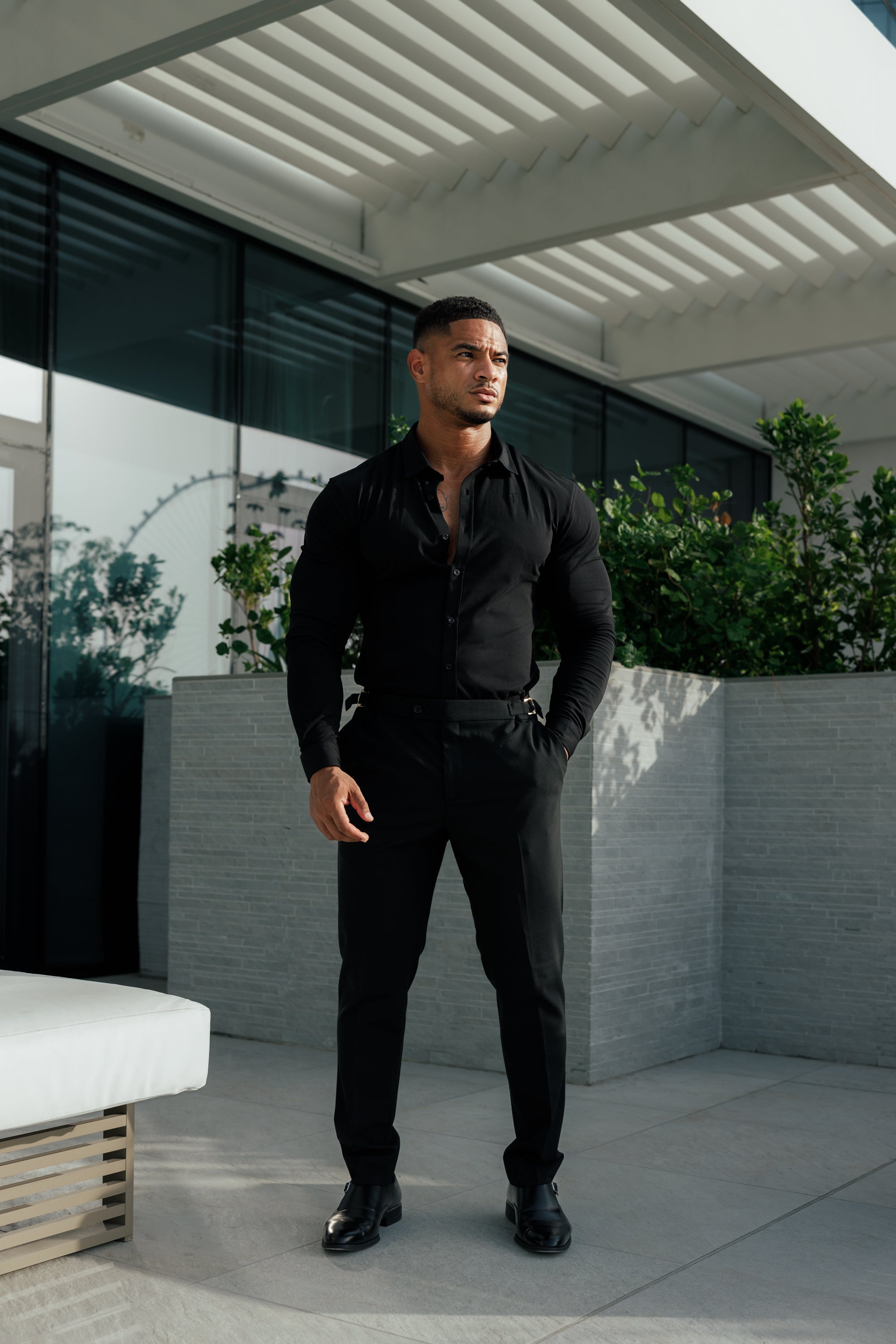 Fitted Black Long Sleeve Jersey - FSD004