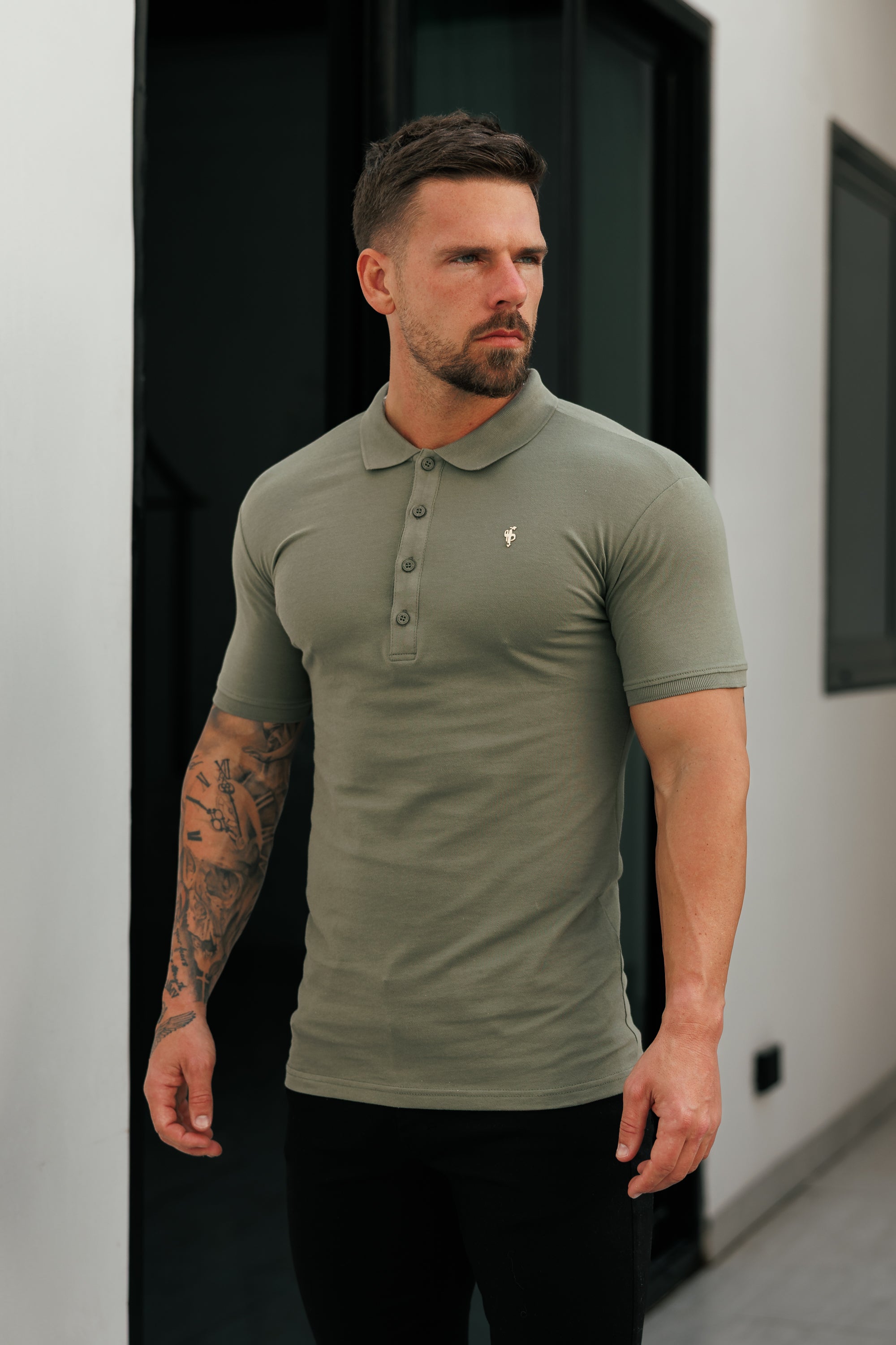 Olive / Gold Polo Shirt - FSH1408