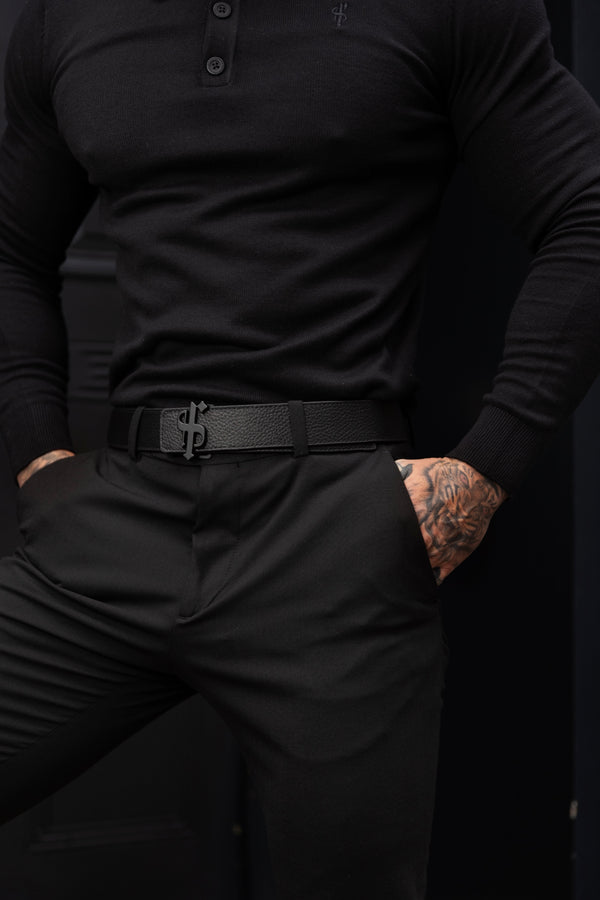 Father Sons Black / Tan Leather Reversible Belt with Matt Black FS Buckle - FSBELT003 (PRE ORDER 15TH APRIL)