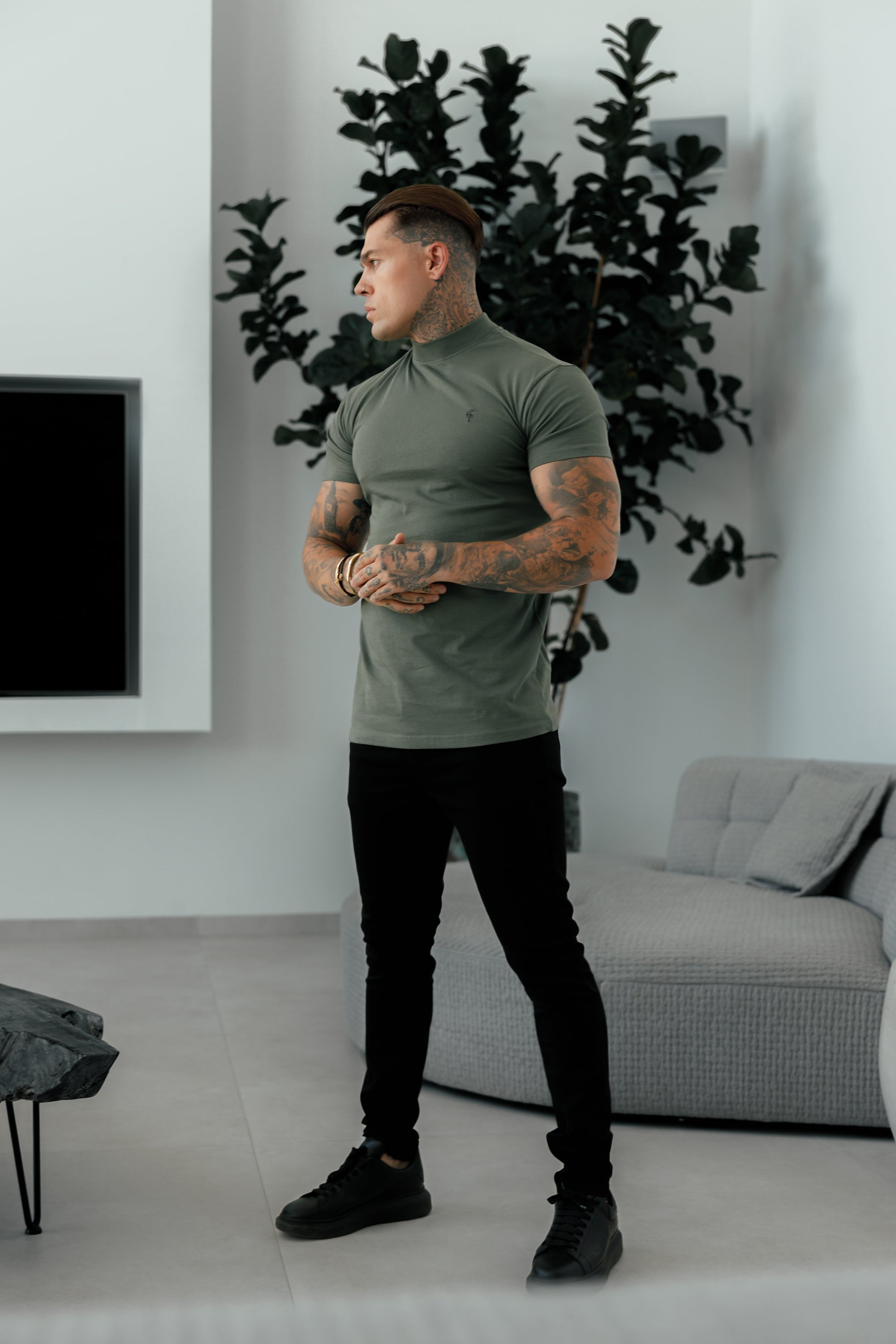 Slim Stretch Black Sateen Trousers - FSH405