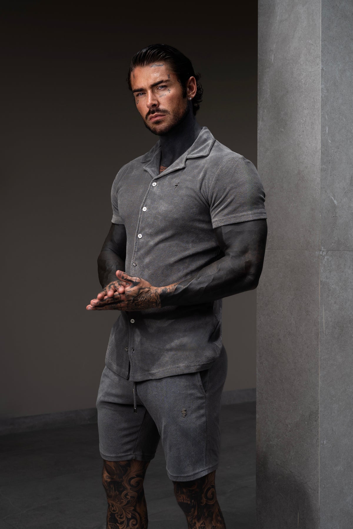 Charcoal Towelling Shorts - FSH1482