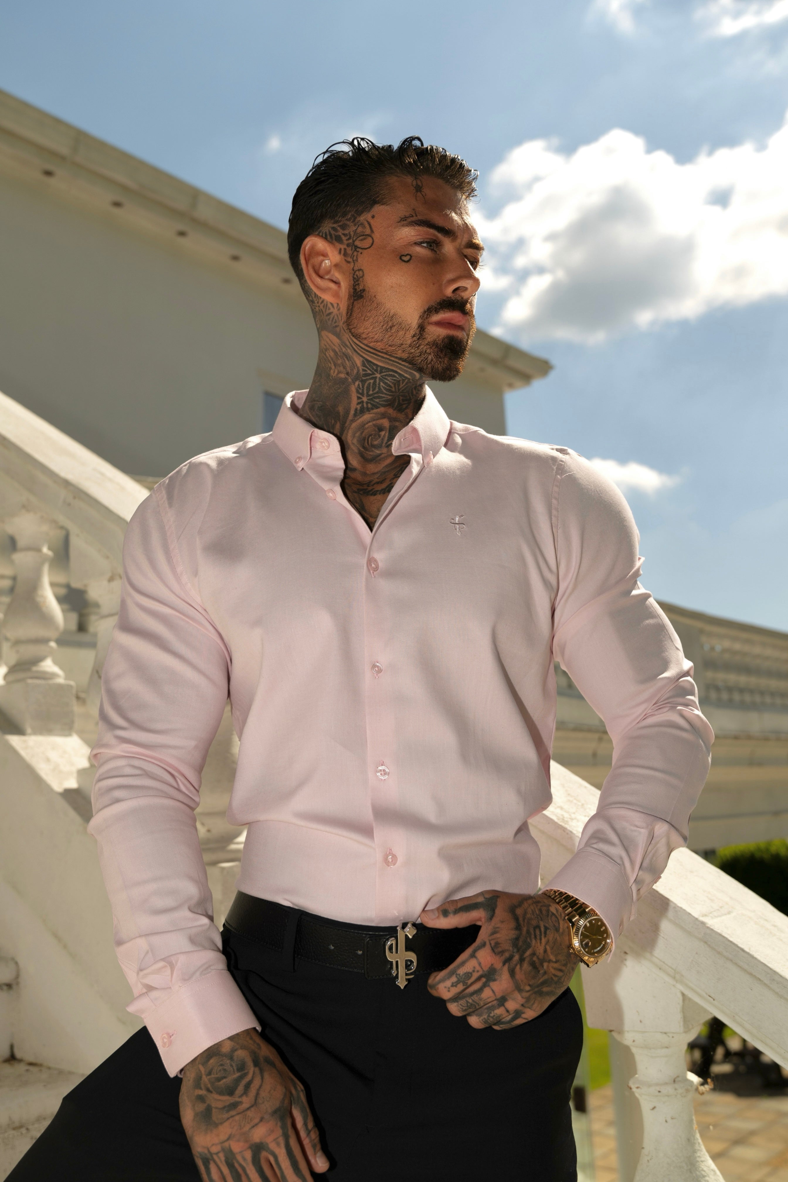 Classic Stretch Oxford Long Sleeve Pink - FS1016