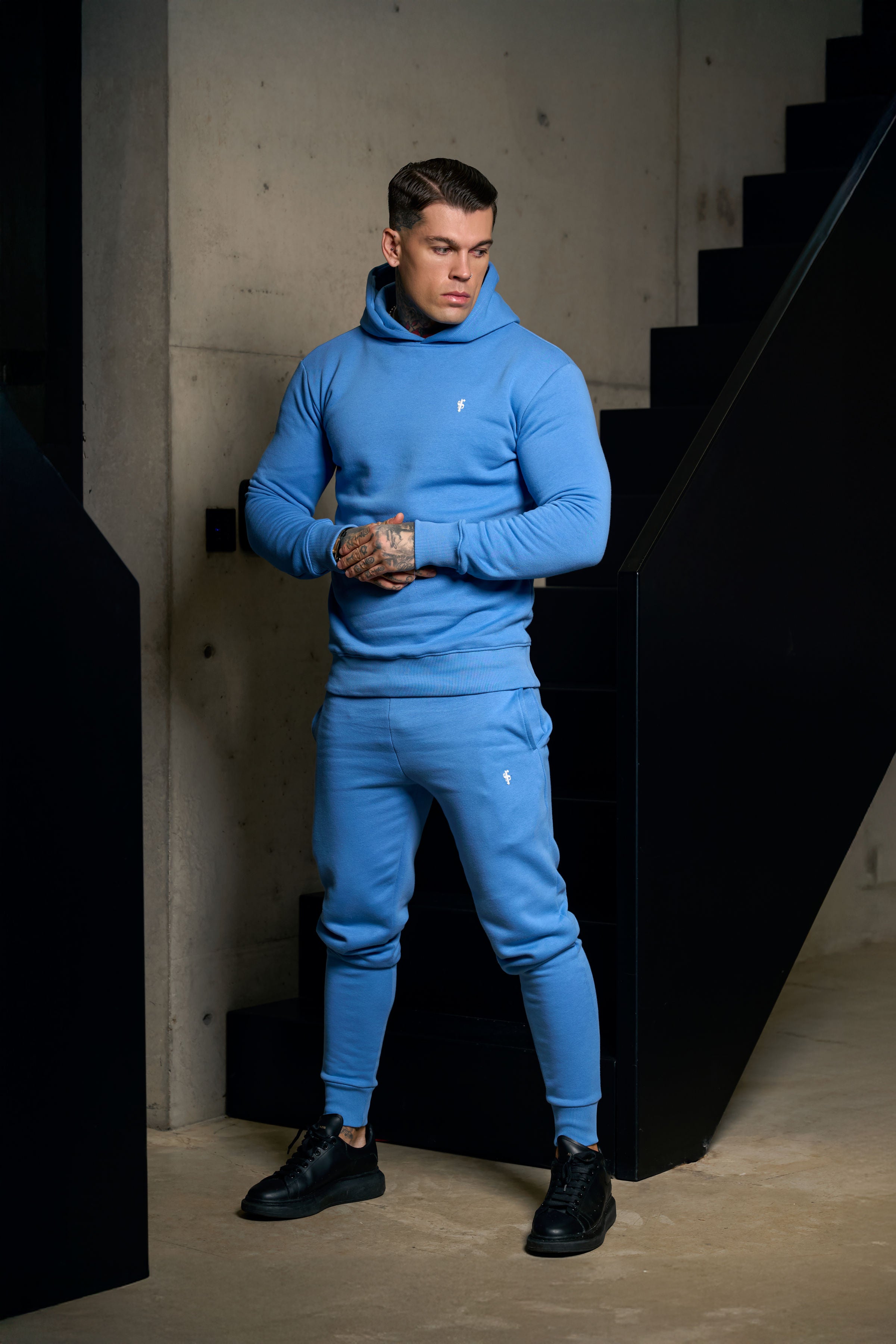 Plain Blue Hoodie With FS Branding - FSH1194