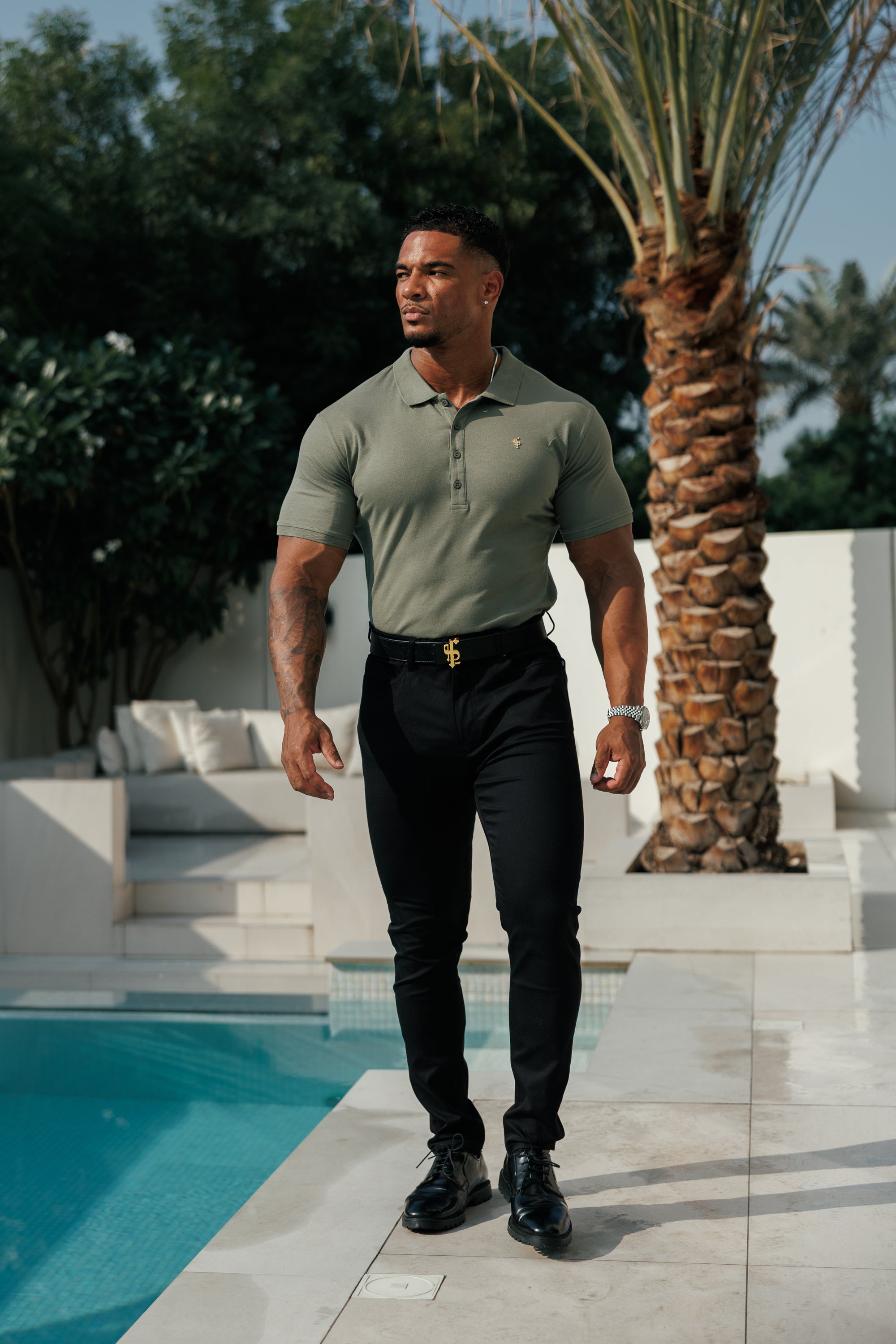 Olive / Gold Polo Shirt - FSH1408