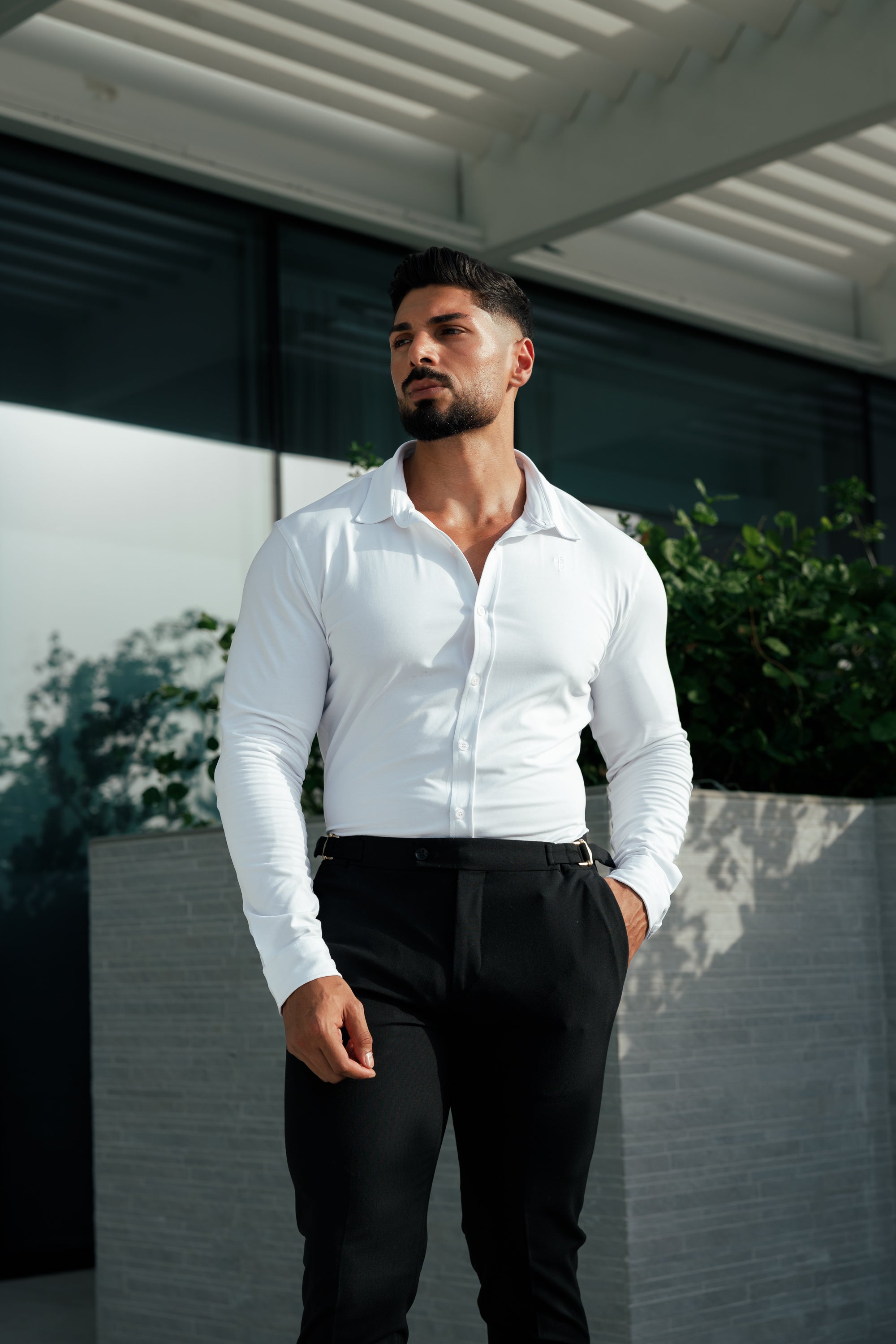 Fitted White Long Sleeve Jersey - FSD001