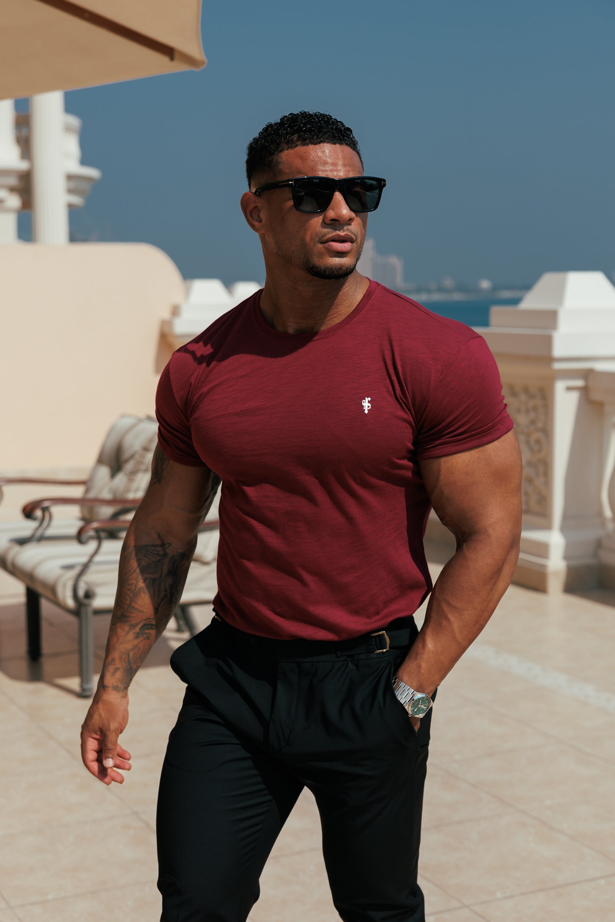 Wine Slub Crew T-Shirt - FSH1380