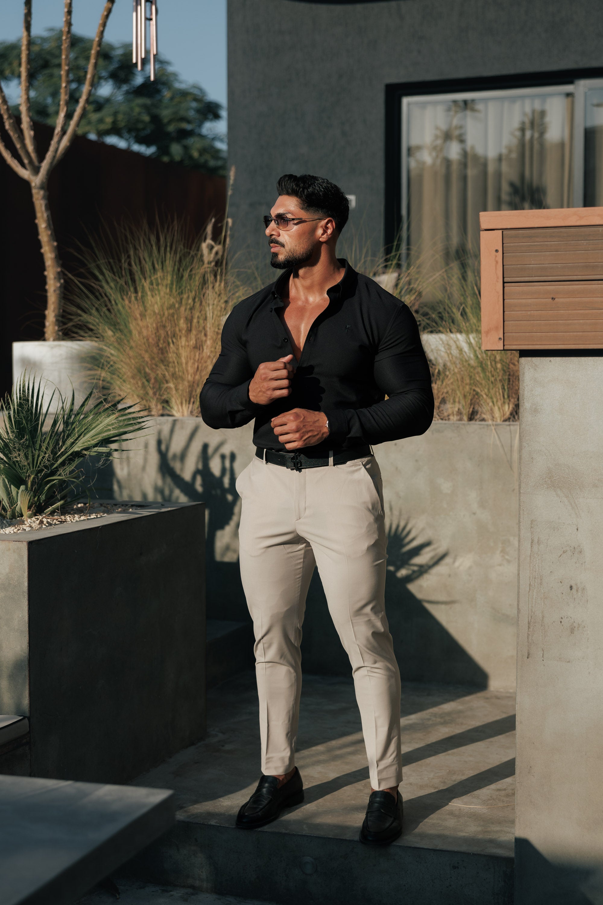 Slim Formal Taupe Stretch Trousers - FST022