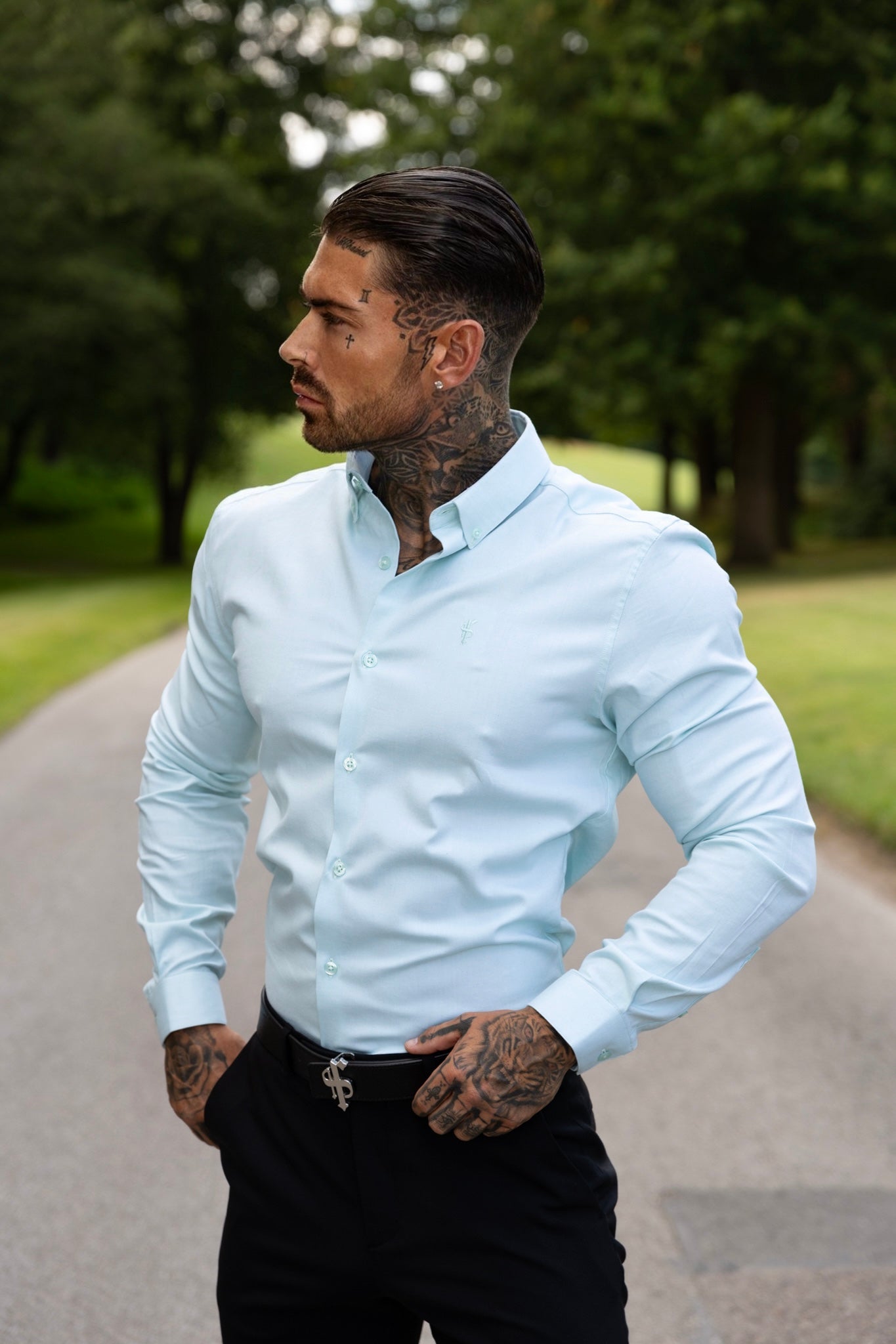 Classic Stretch Oxford Long Sleeve Mint - FS1010