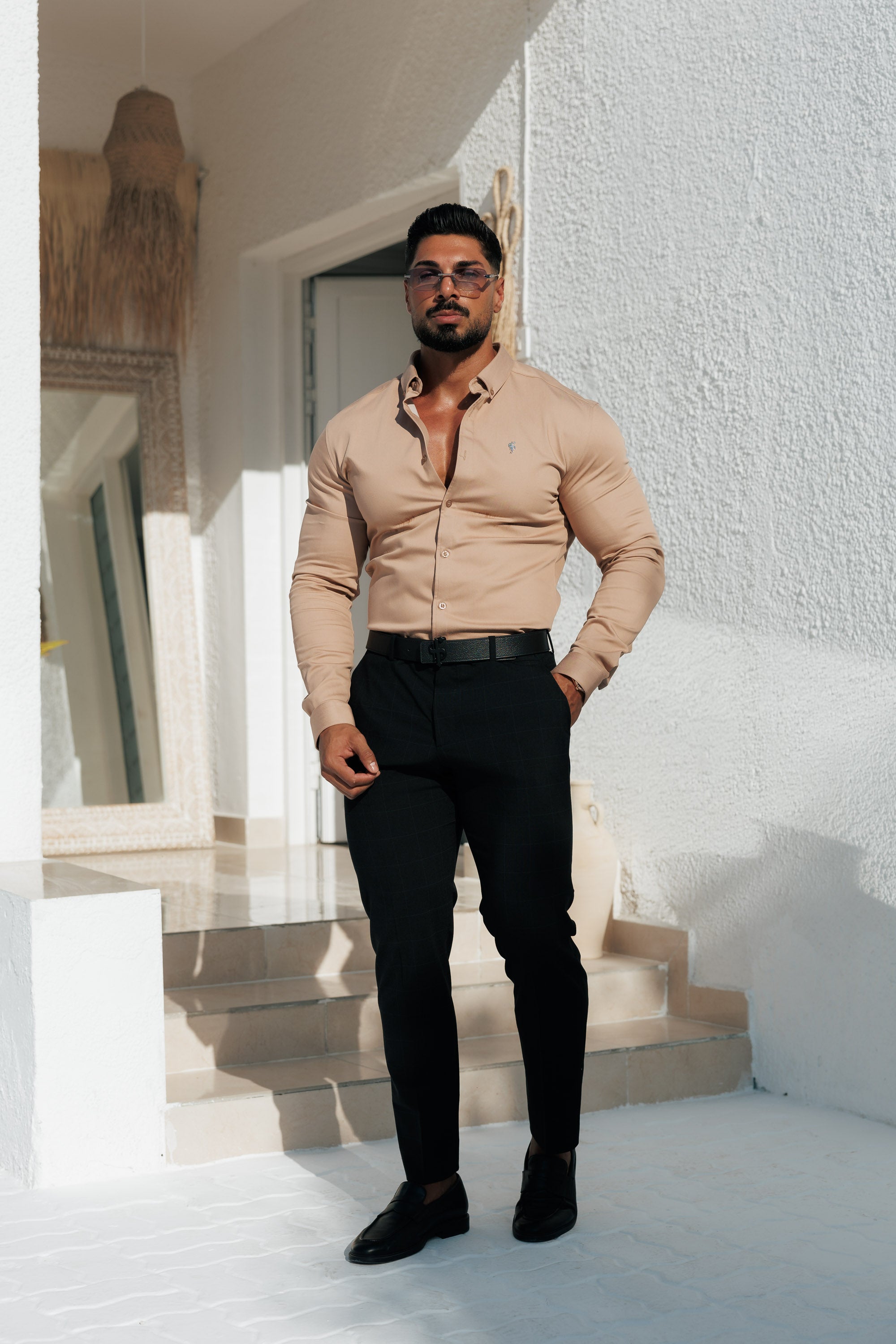 Relaxed Formal Black / Silver Check Trouser - FSTR014