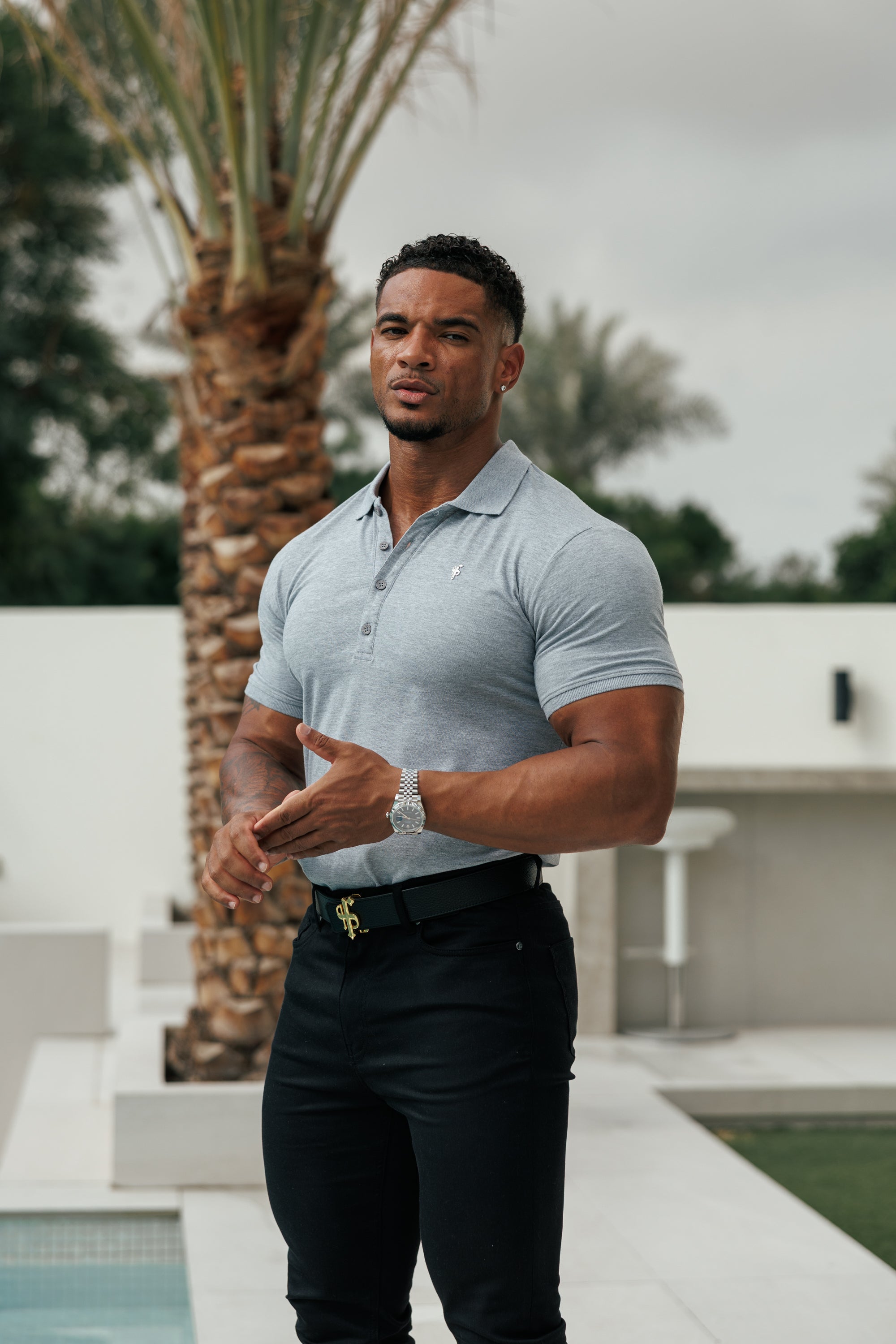 Light Grey / Silver Polo Shirt - FSH1406