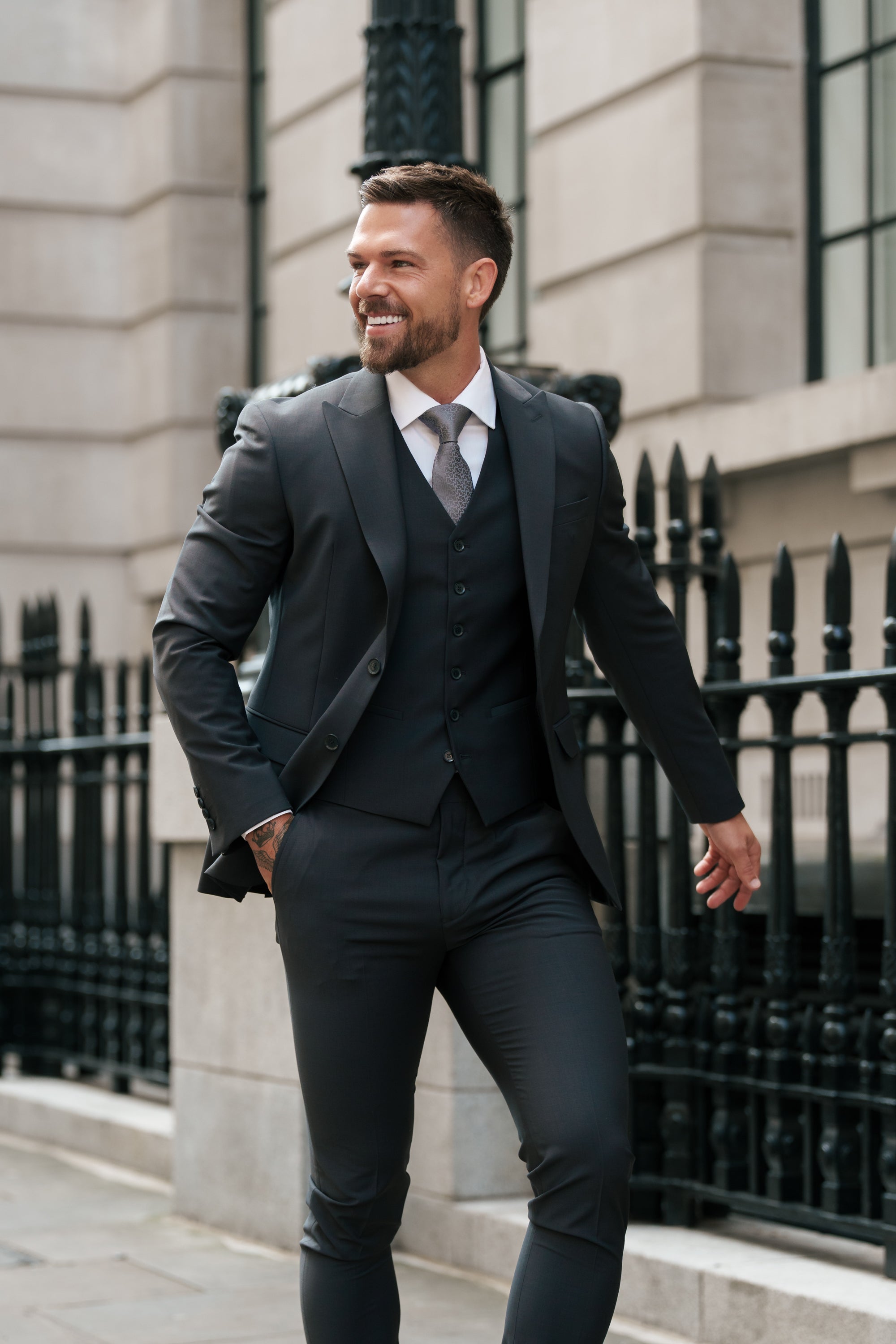 Slim Formal Waistcoat Charcoal - FSW013