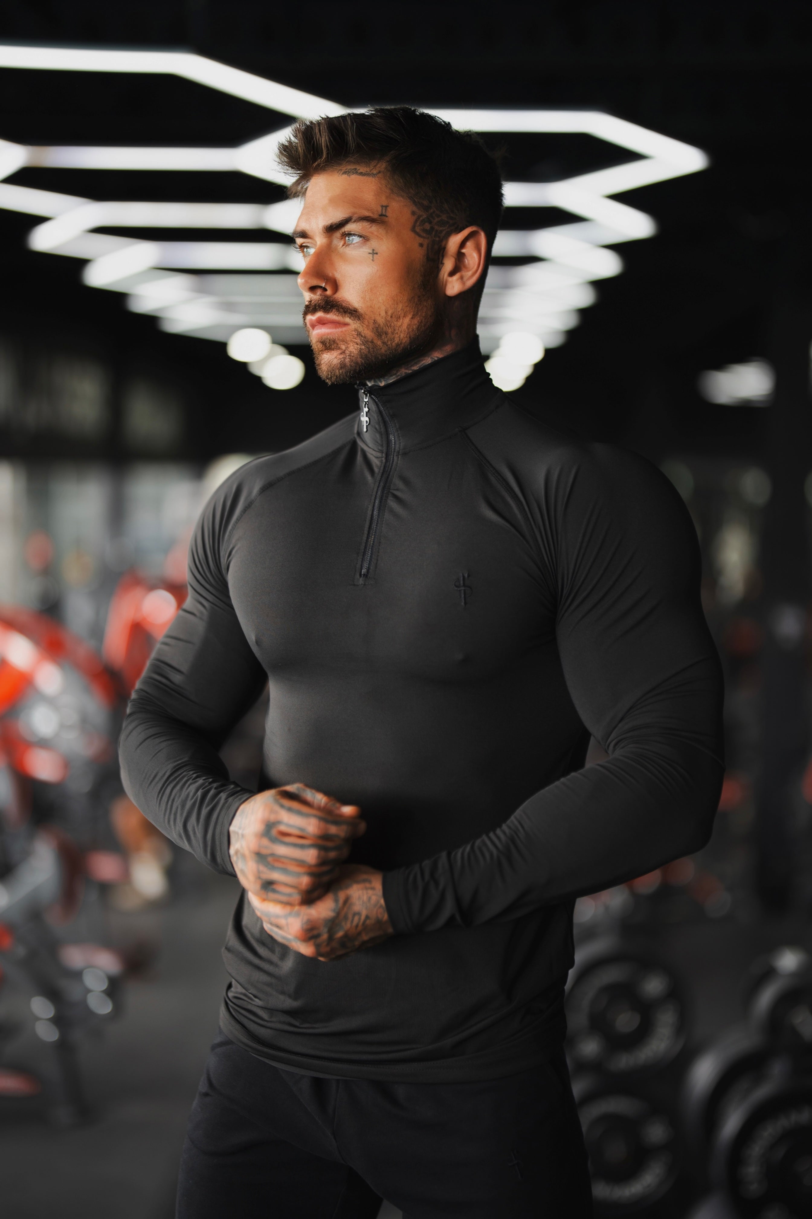 LS Black Half Zip Gym Top - FSH1281