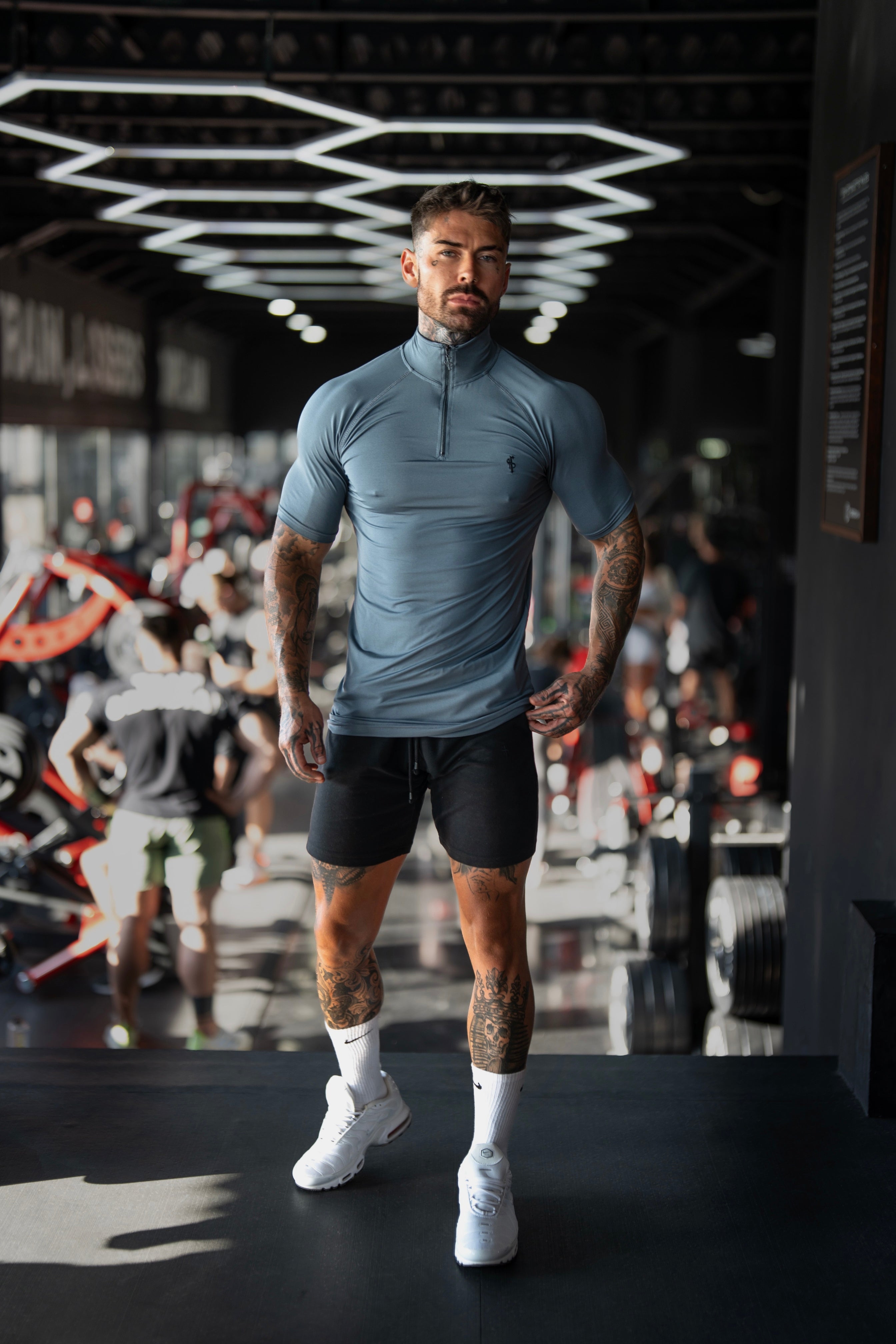 SS Charcoal Half Zip Gym Top - FSH1315