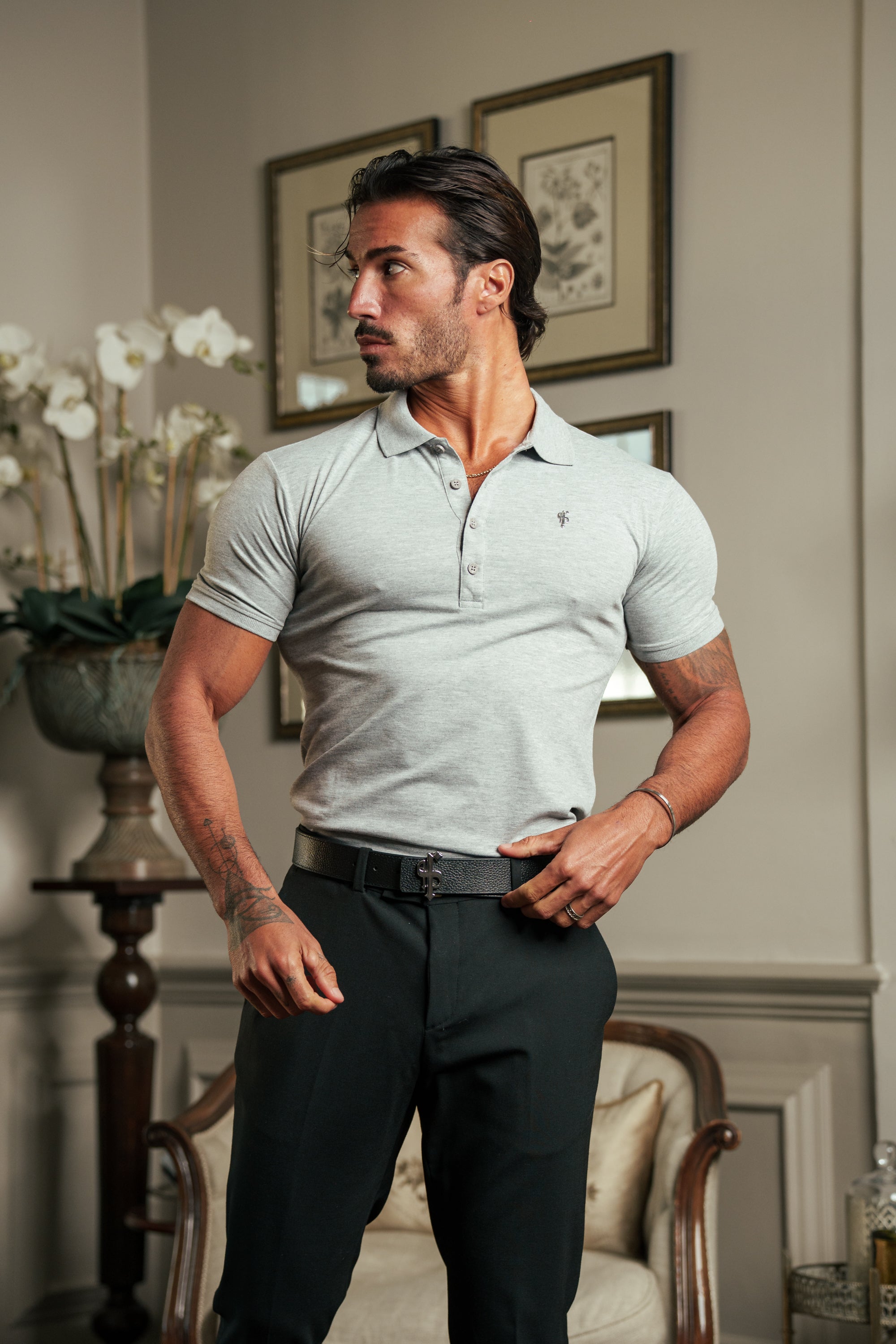Light Grey / Silver Polo Shirt - FSH1406
