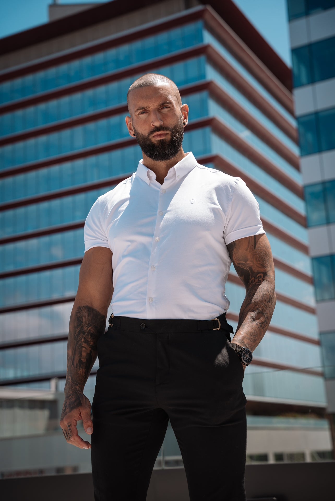 Classic Stretch Oxford Short Sleeve White - FS1015