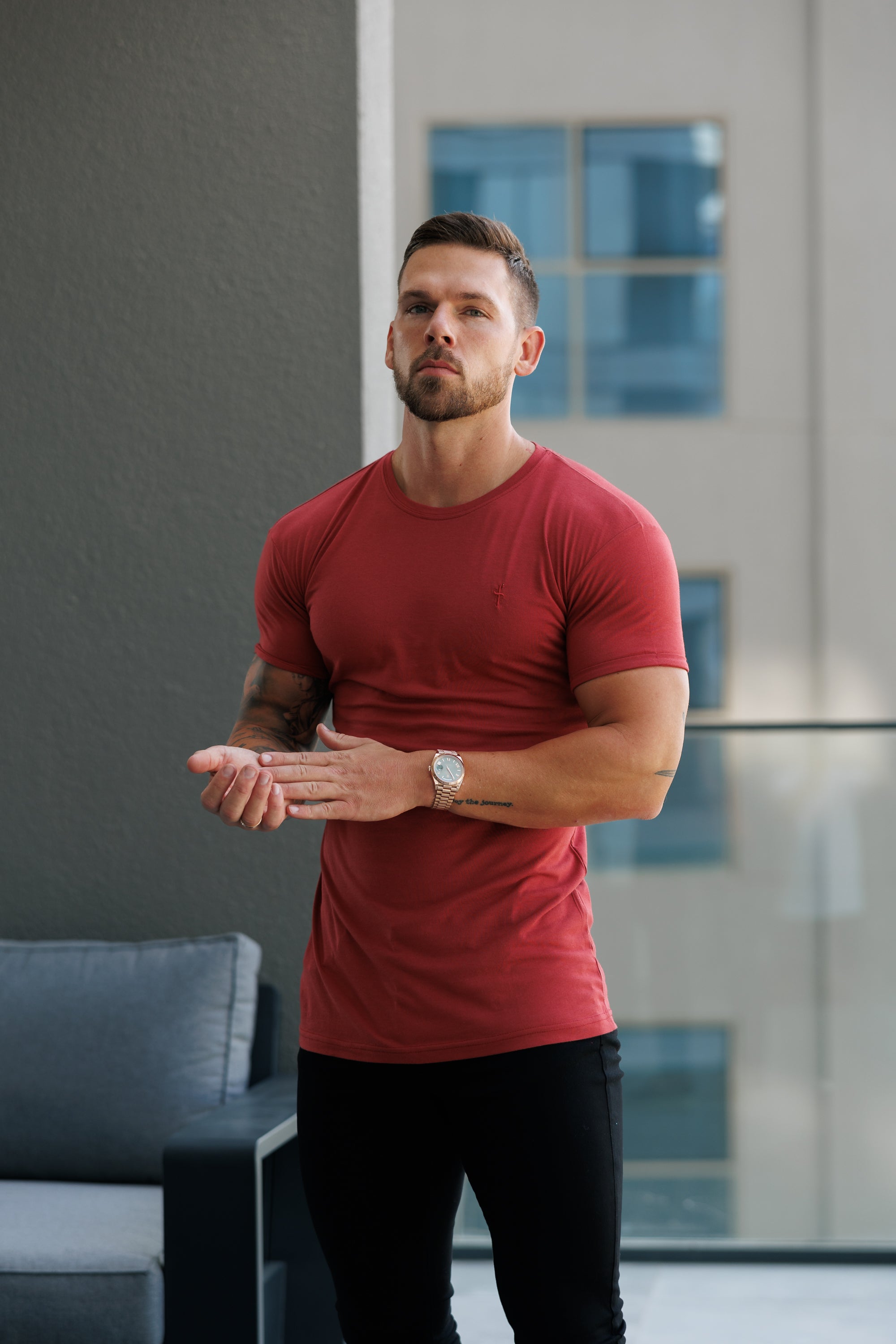 Brick Red Bamboo Crew - FSH1175