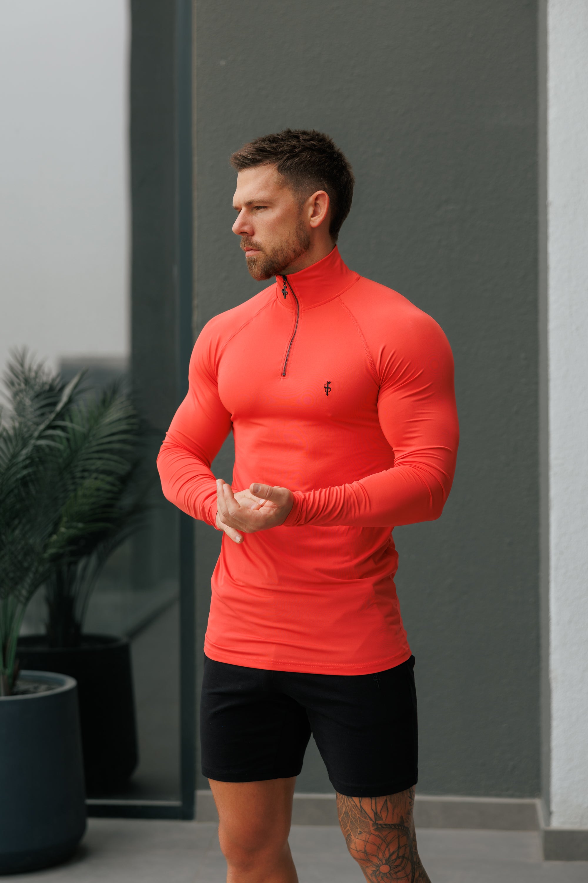 LS Coral Half Zip Gym Top - FSH1284