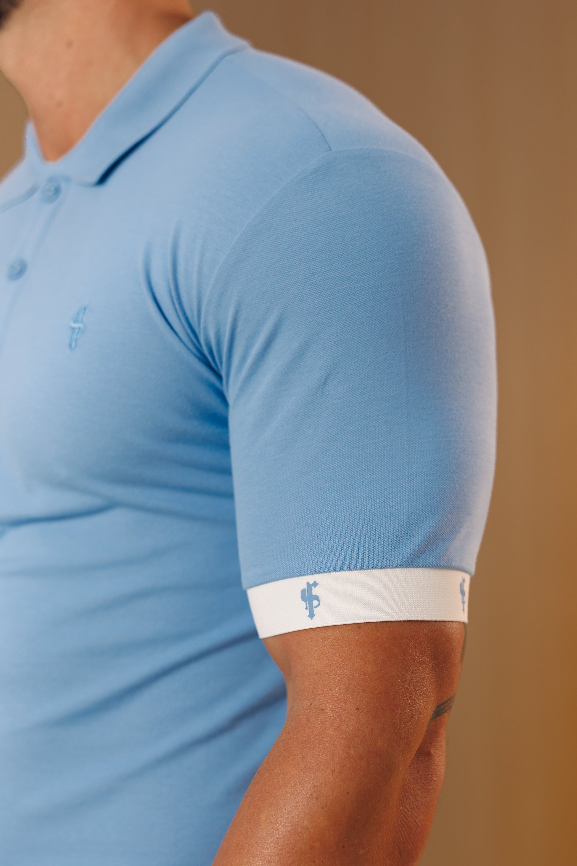 Light Blue Polo with FS Elastic Sleeve Branding - FSH1555