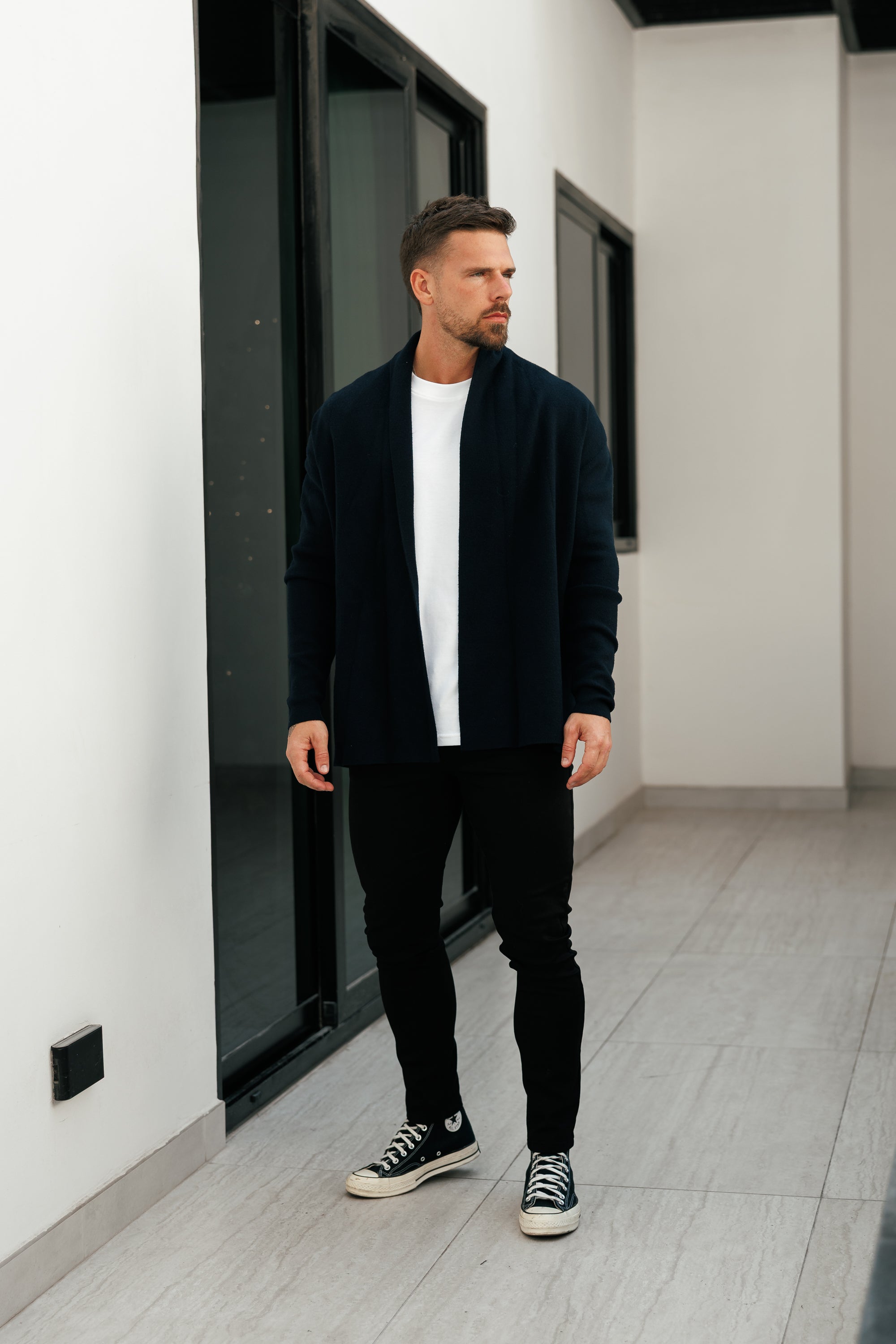 Soft Touch Shawl Cardigan Navy - FSA002