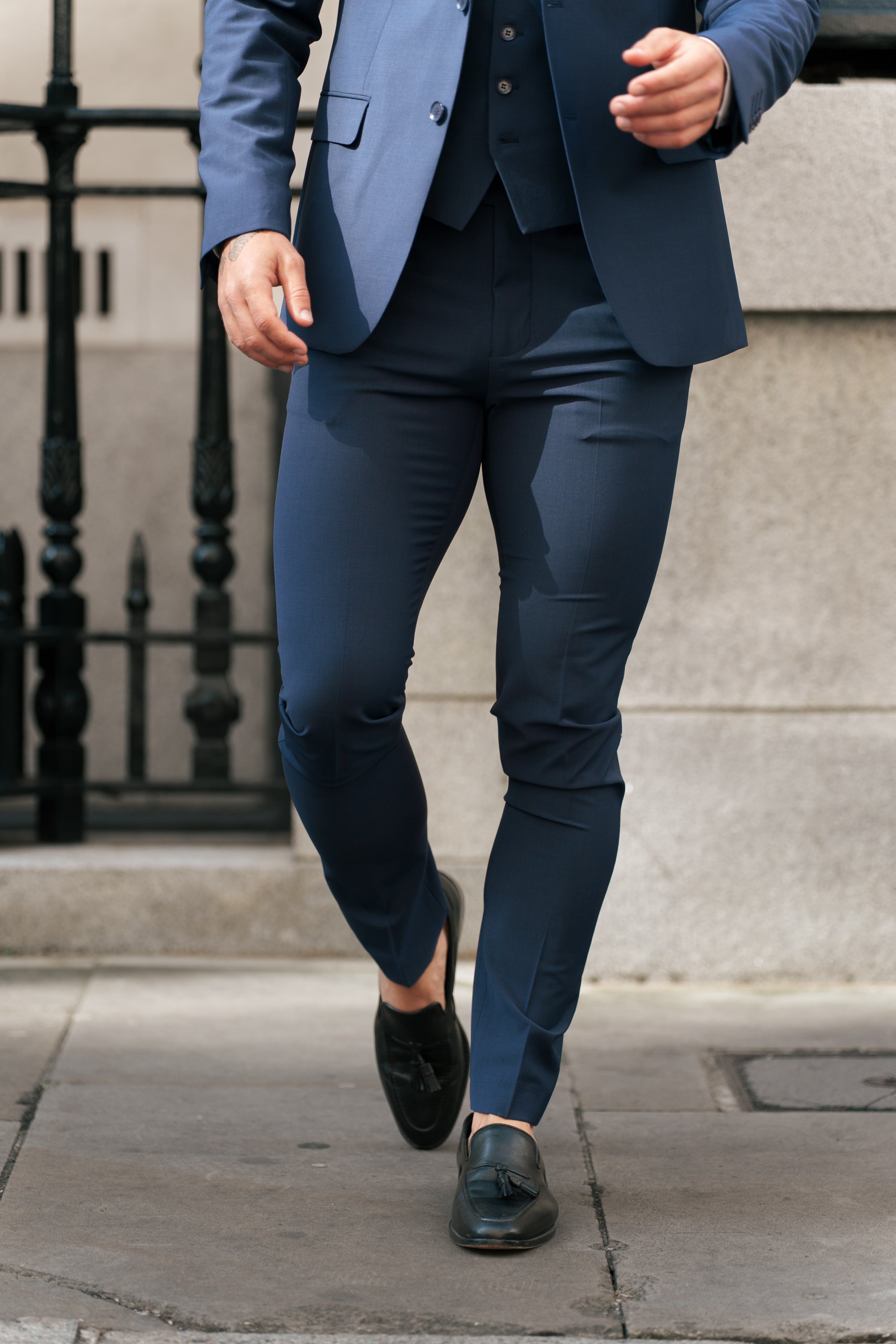 Slim Formal Navy Stretch Trousers - FST039