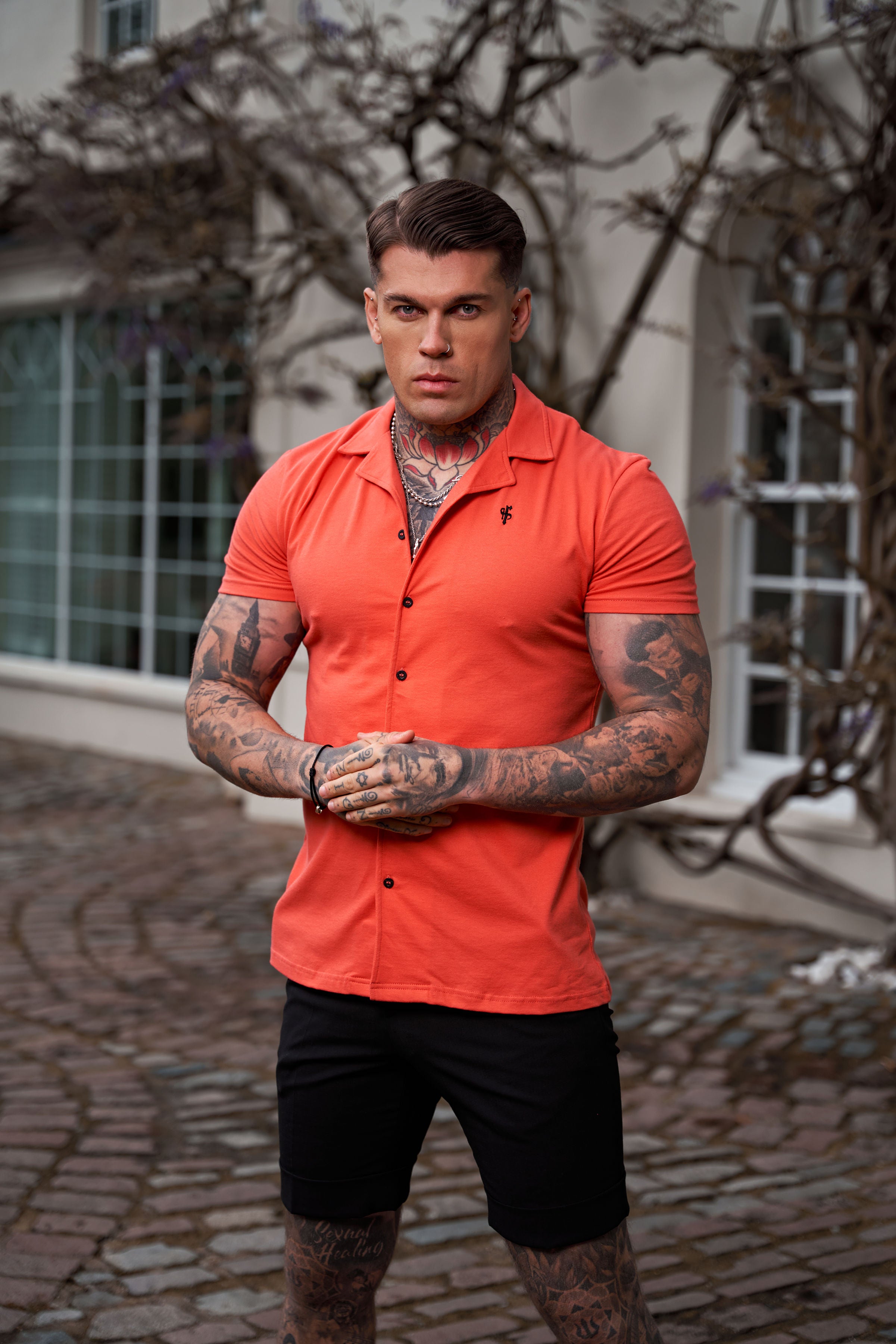 Stretch Coral Pique Revere Shirt Short Sleeve - FSH1080