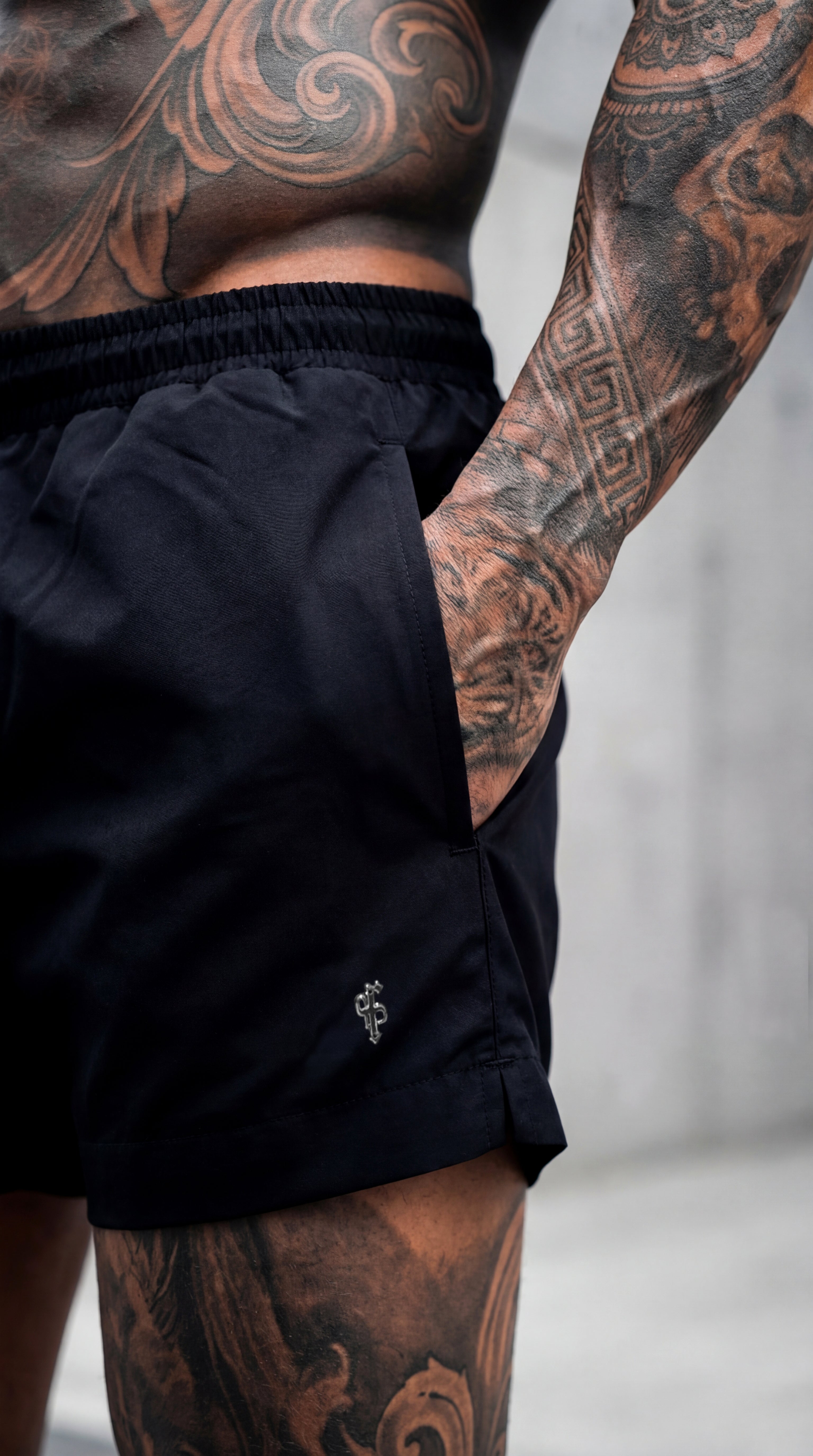 Black / Silver Swim Shorts - FSH1316