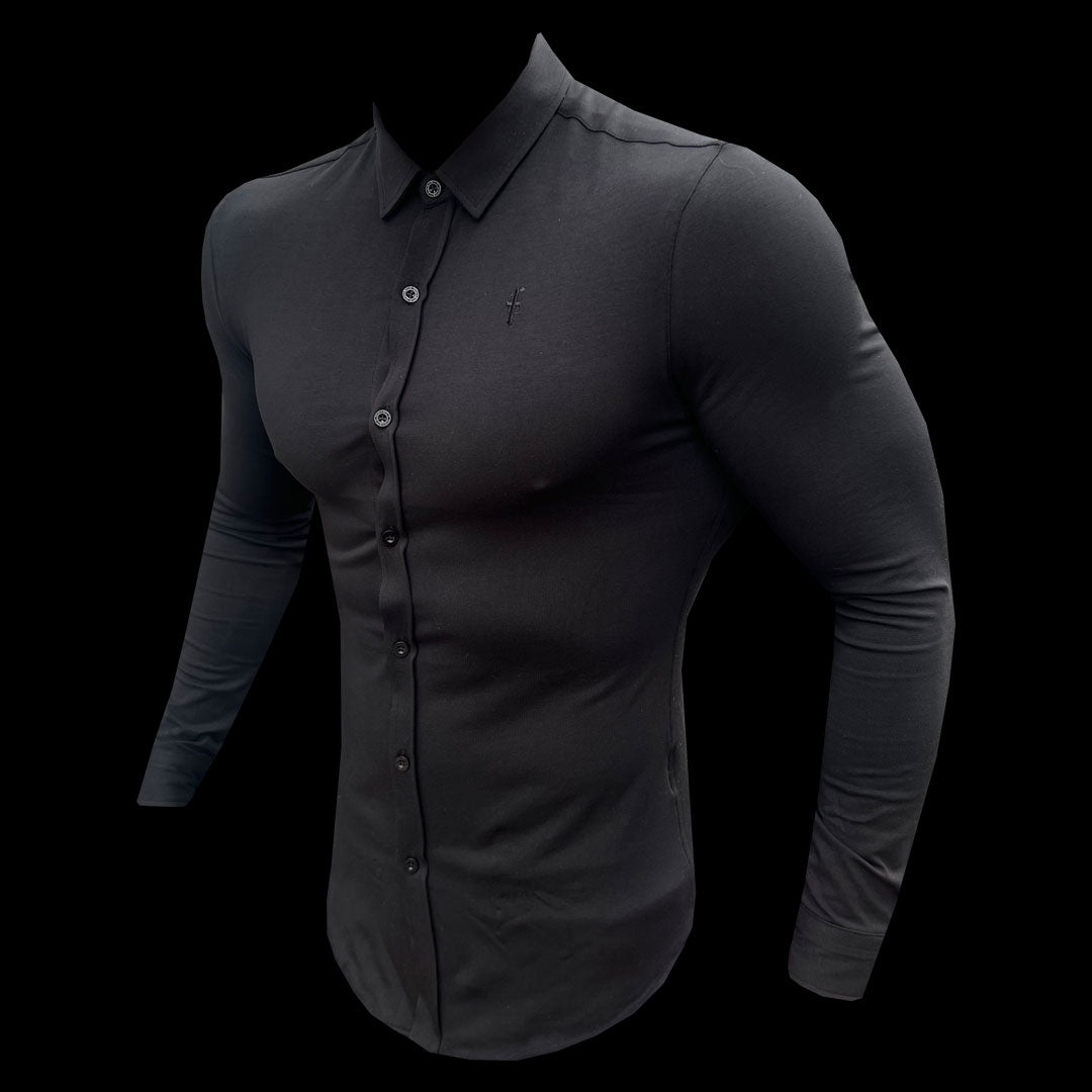Fitted Black Long Sleeve Jersey - FSD004