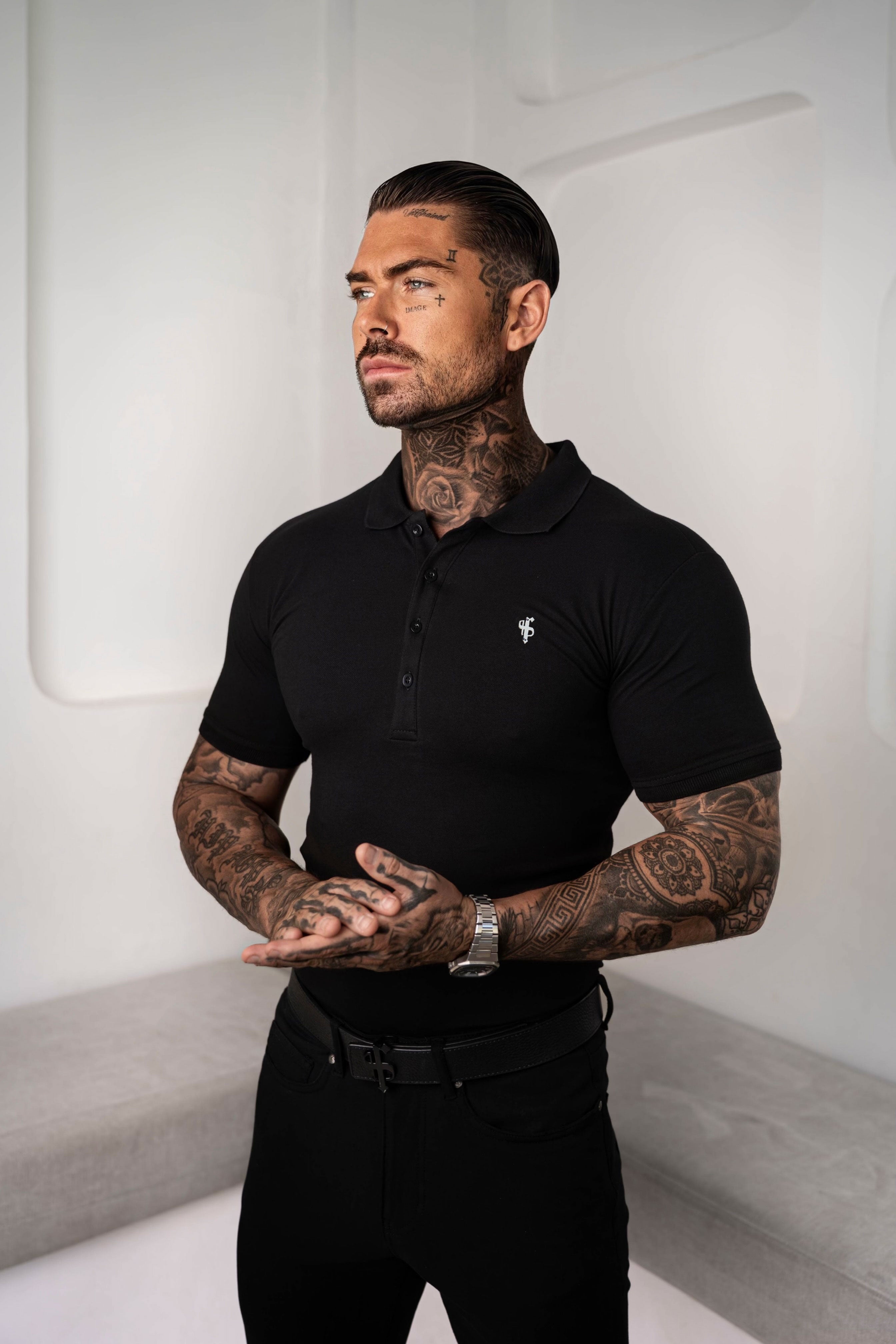 Black / Silver Polo Shirt - FSH1403