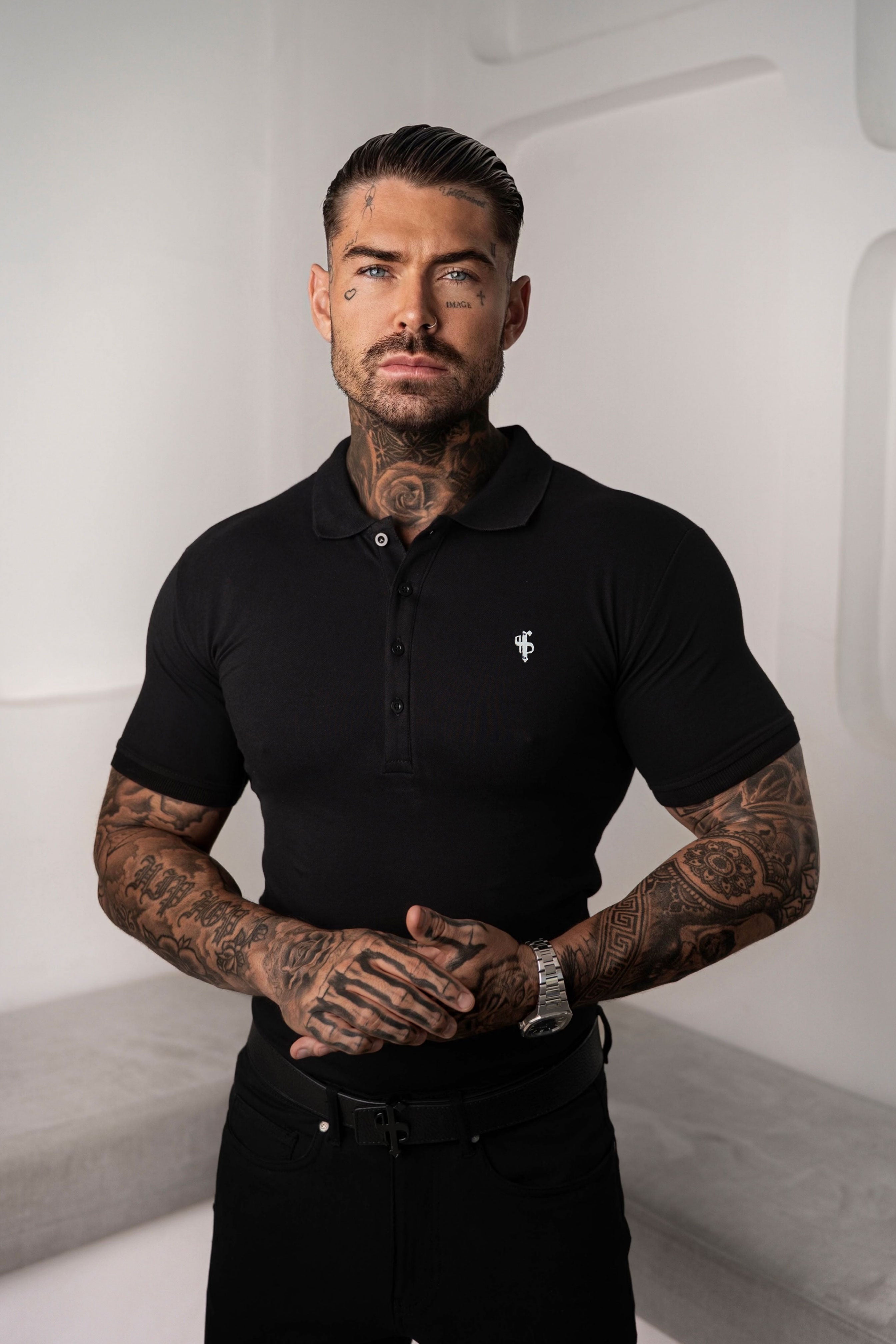 Black / Silver Polo Shirt - FSH1403