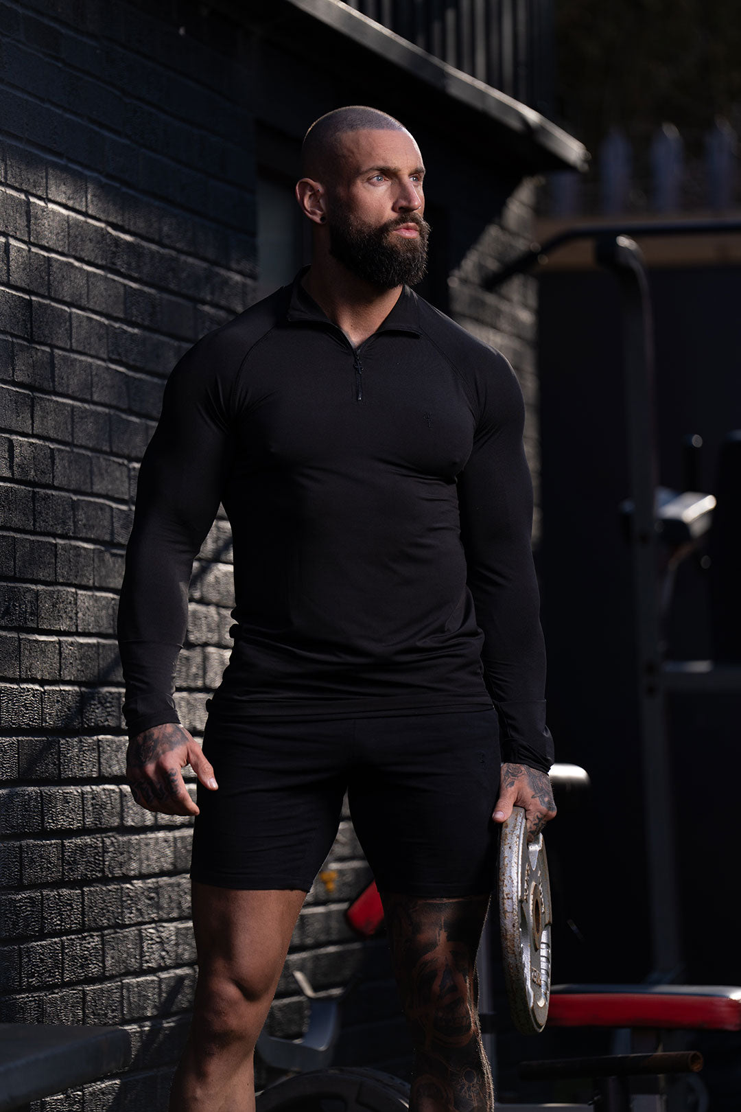 LS Black Half Zip Gym Top - FSH1281