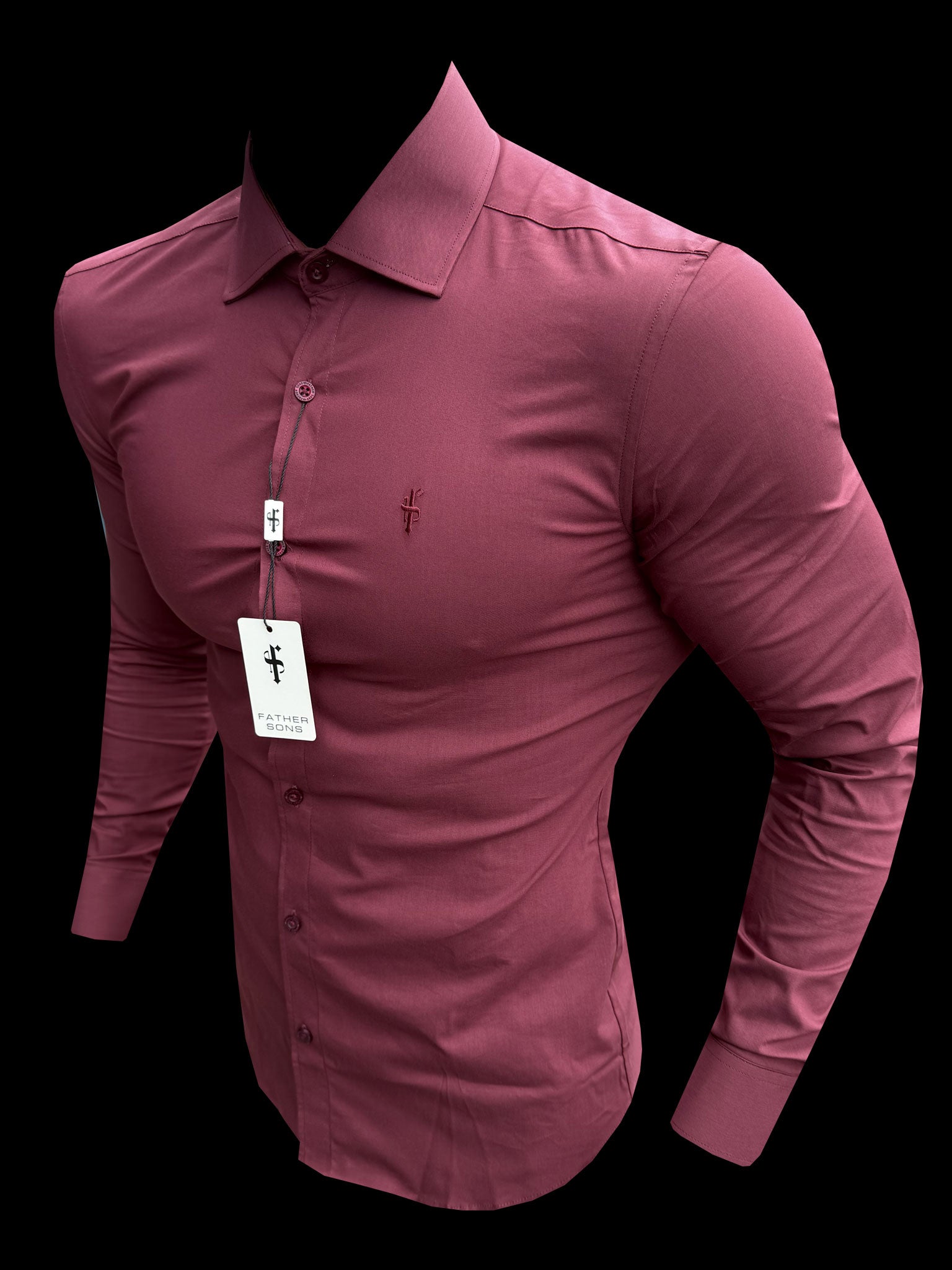 Muscle Fit Advanced Stretch Oxblood with Cutaway Collar - FS1201