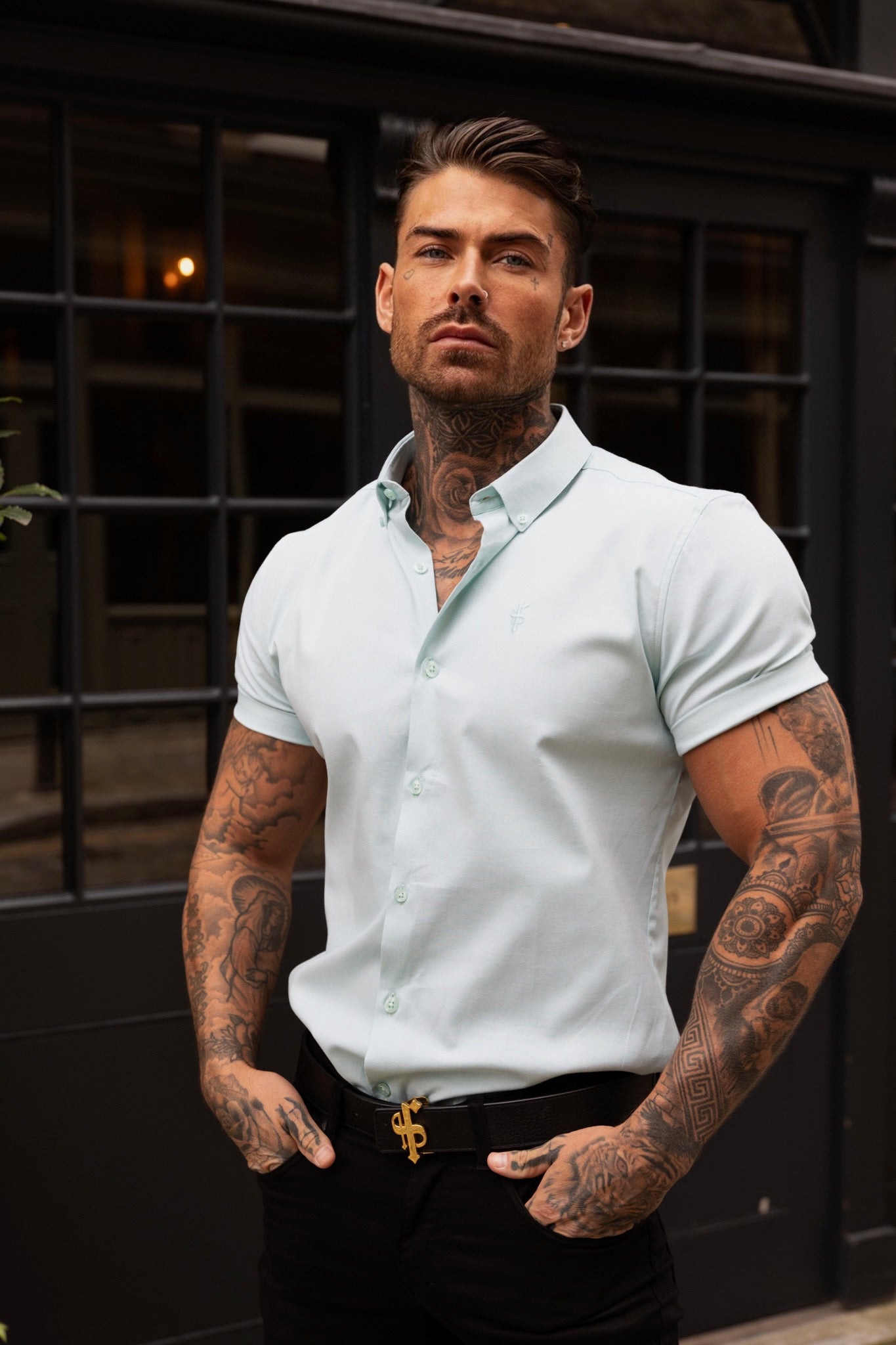 Classic Stretch Oxford Short Sleeve Mint - FS1011