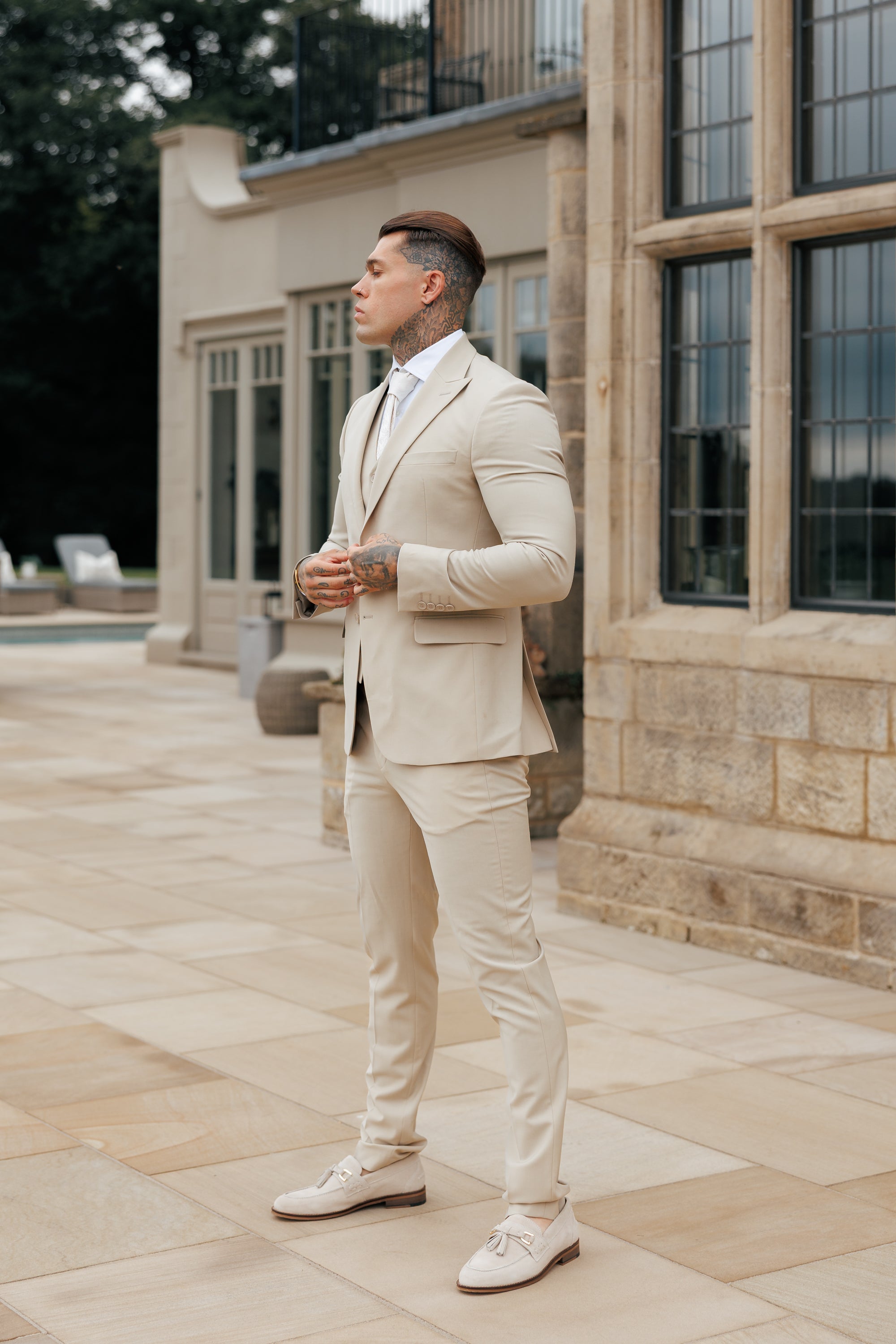 Slim Formal Suit Jacket Beige - FSJKT012