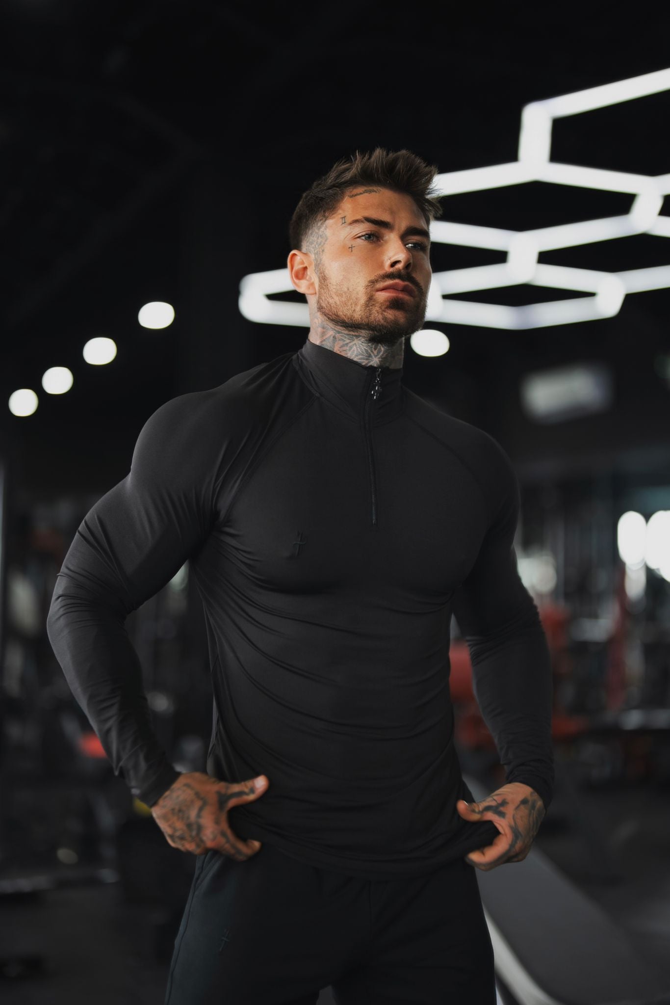 LS Black Half Zip Gym Top - FSH1281