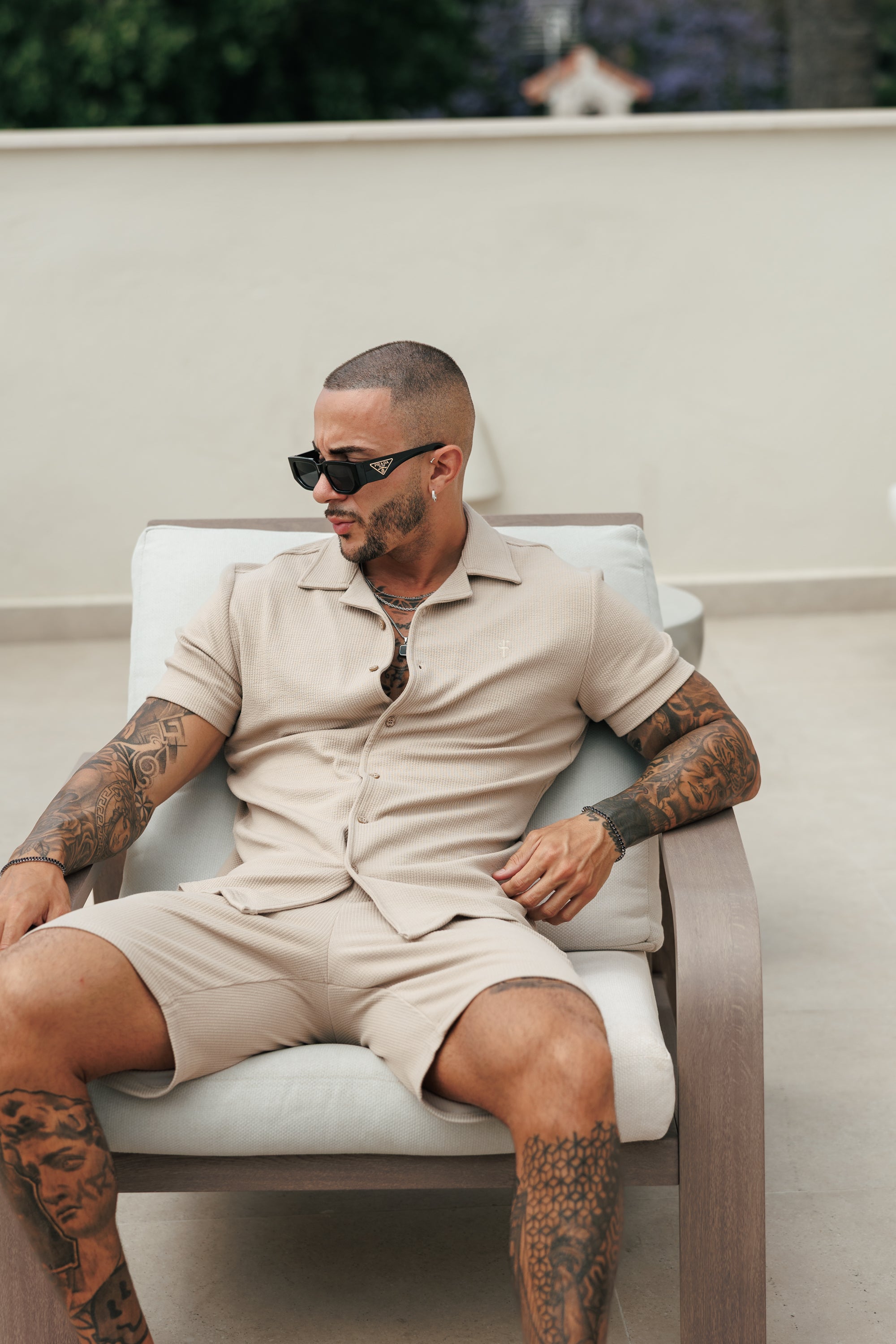 Jersey Cord Beige Shorts - FSR081