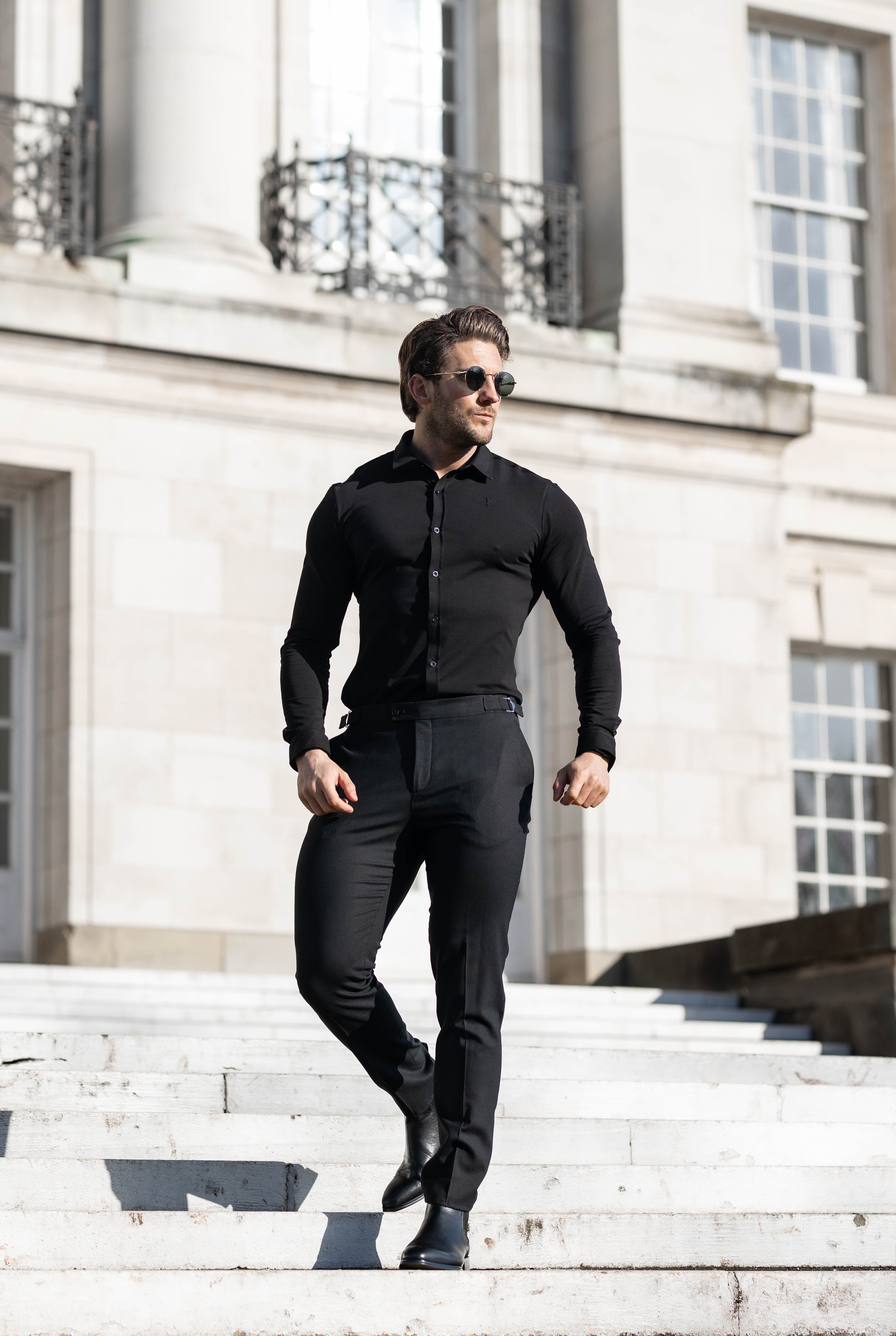 Fitted Black Long Sleeve Jersey - FSD004