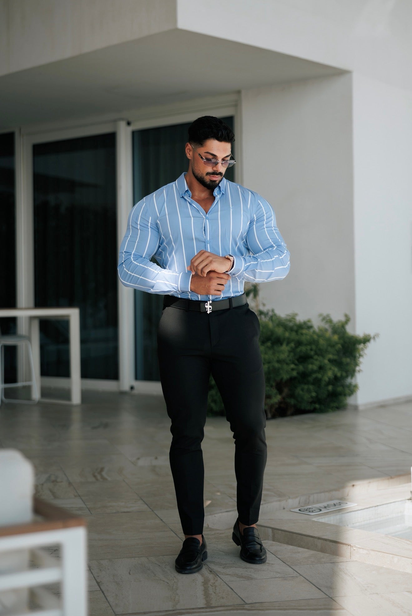 Slim Formal Black Stretch Trousers - FST037