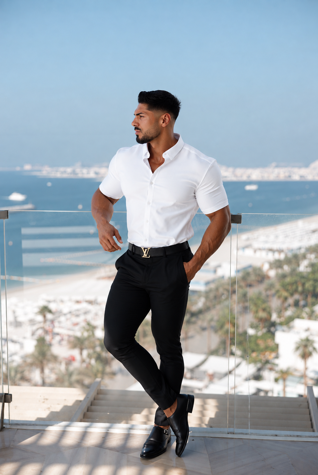 Super Slim Scuba White Short Sleeve Stretch - FS828