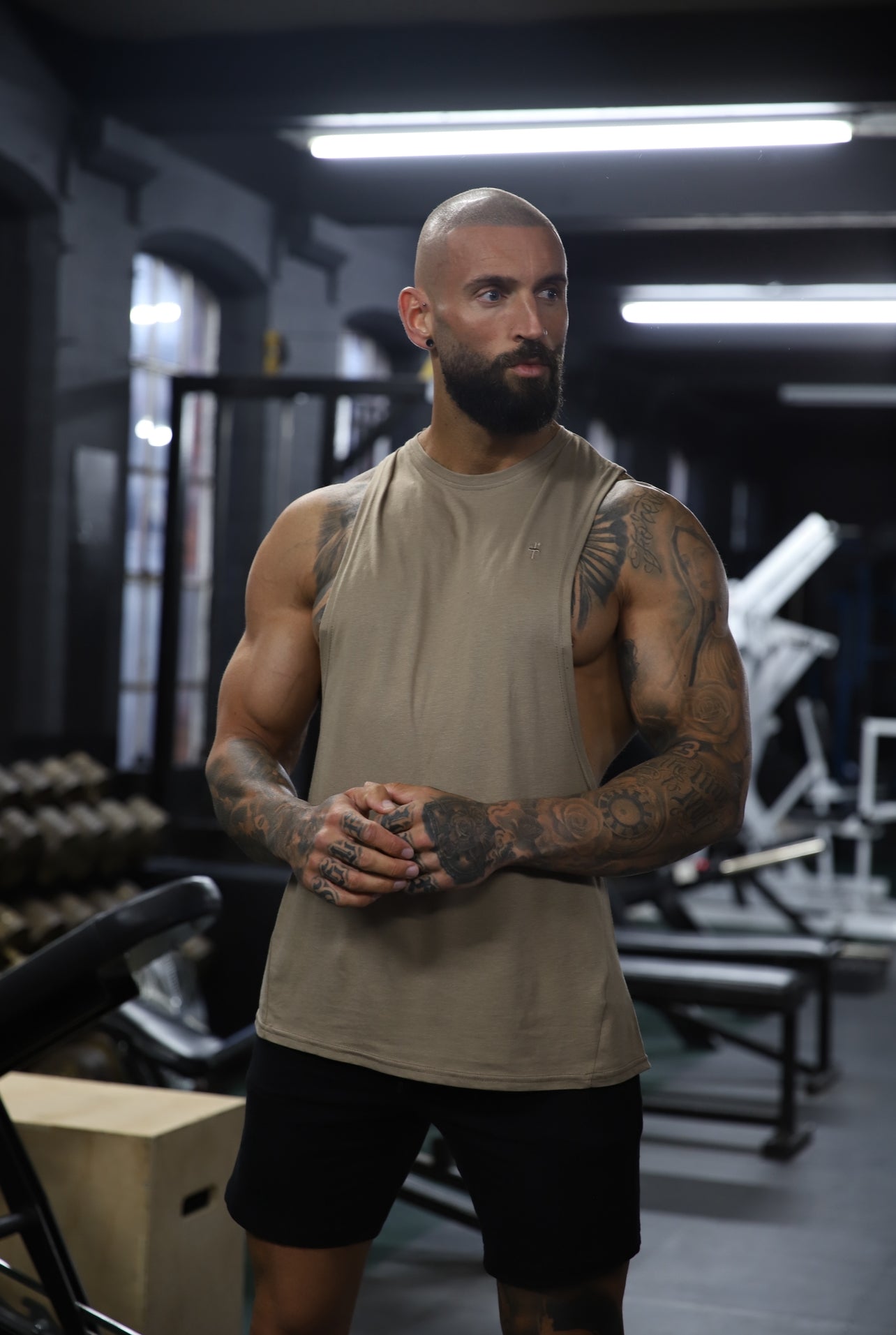 Classic Bamboo Dropped Armhole Taupe Vest - FSH922