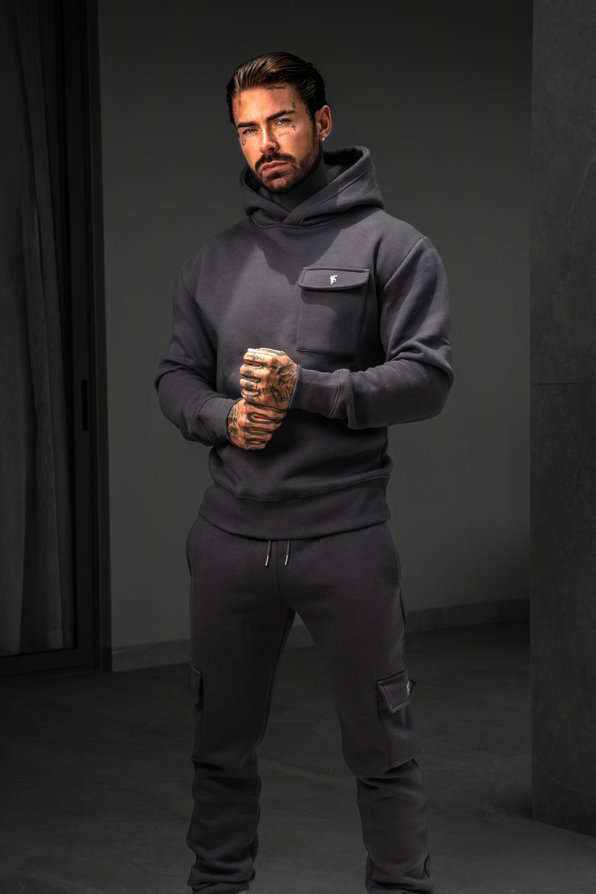 Charcoal / Silver Cargo Hoodie - FSR034