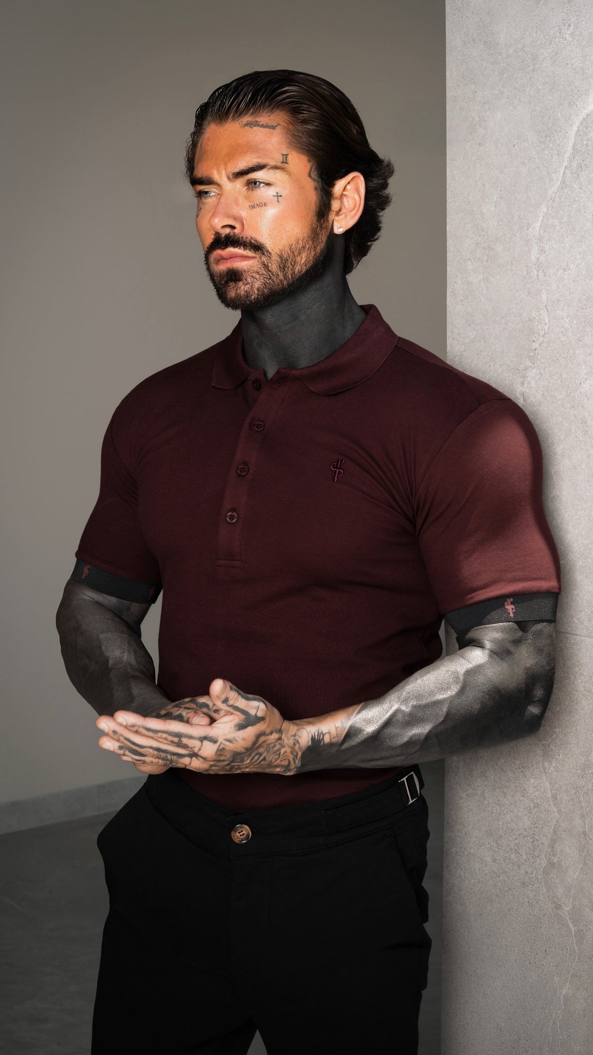 Burgundy Polo with FS Elastic Sleeve Branding - FSH1558