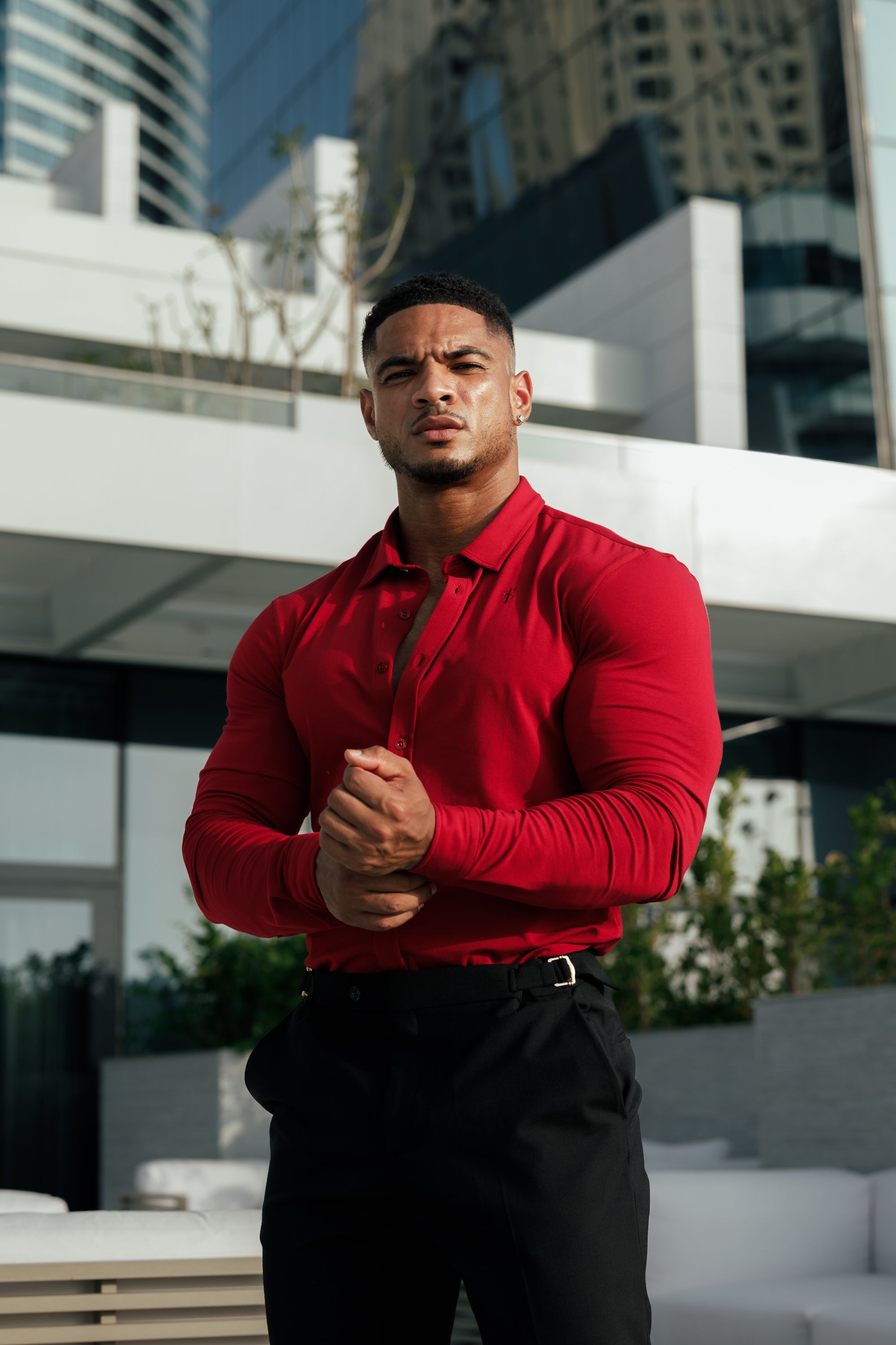 Fitted Ox Blood Long Sleeve Jersey - FSD002