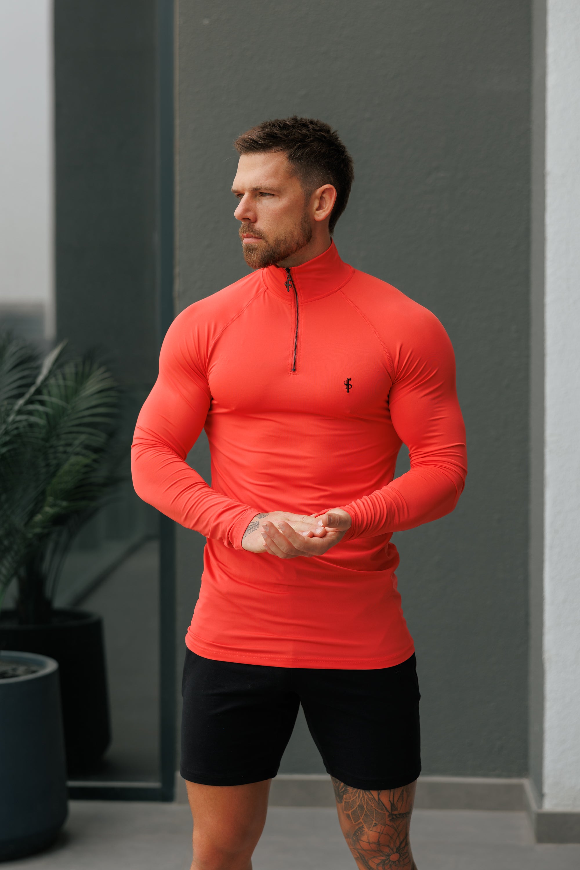 LS Coral Half Zip Gym Top - FSH1284