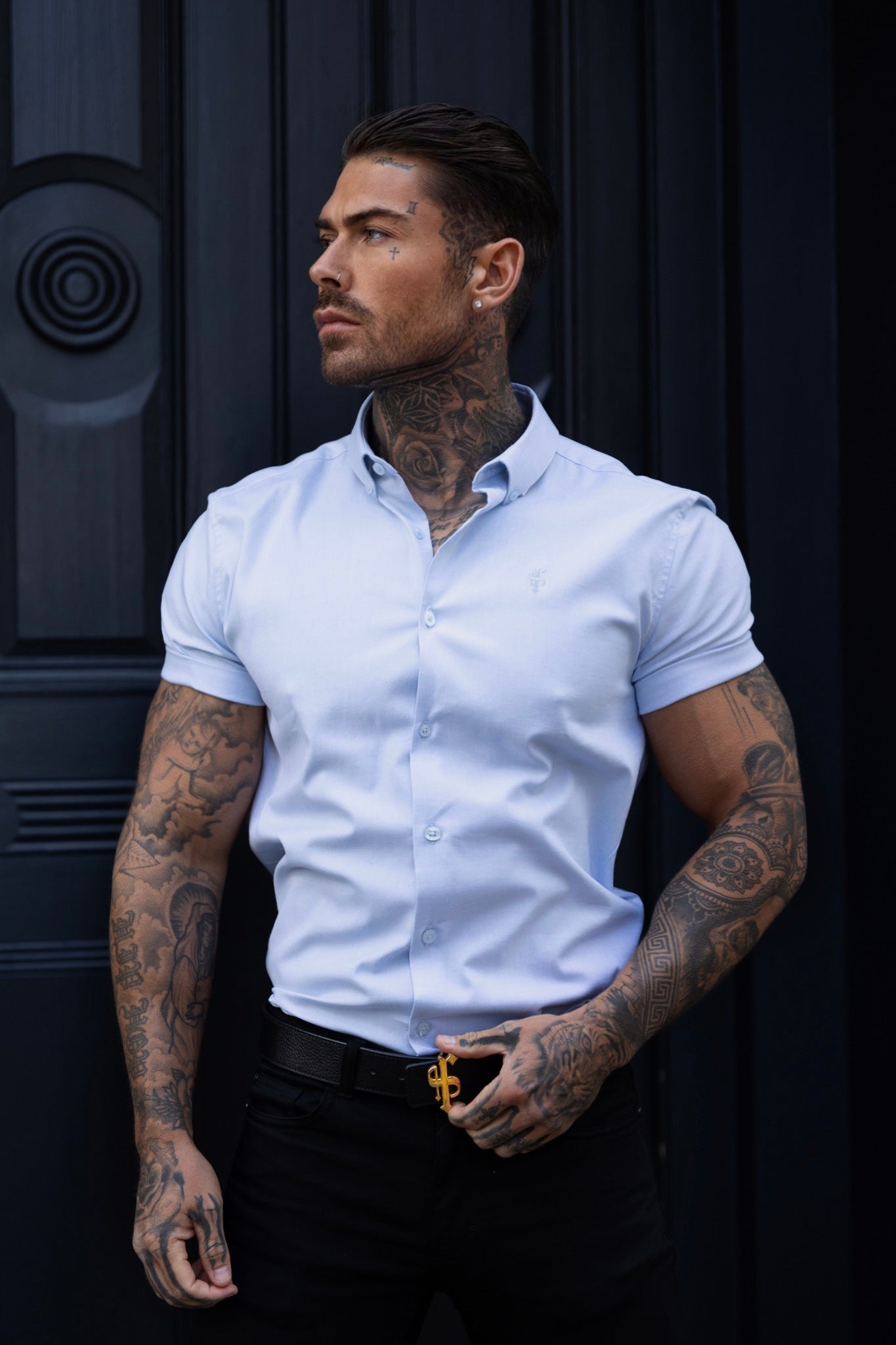 Classic Stretch Oxford Short Sleeve Light Blue - FS1007