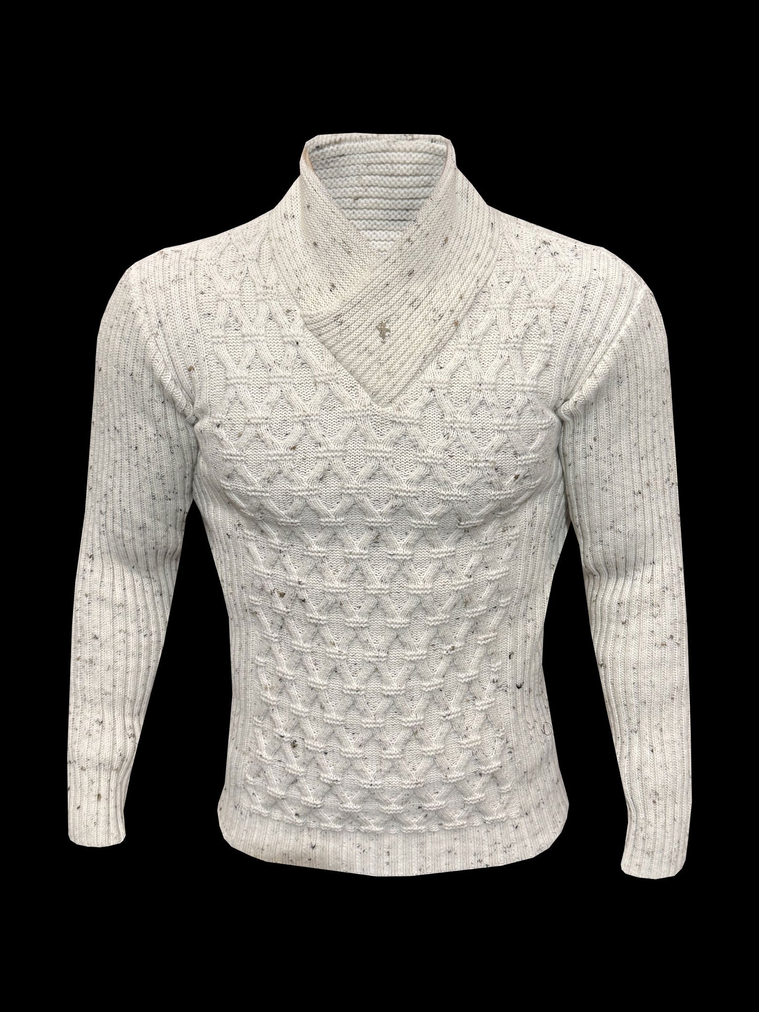 Chunky Cable Knit Natural with Colour Fleck Jumper - FSJ067